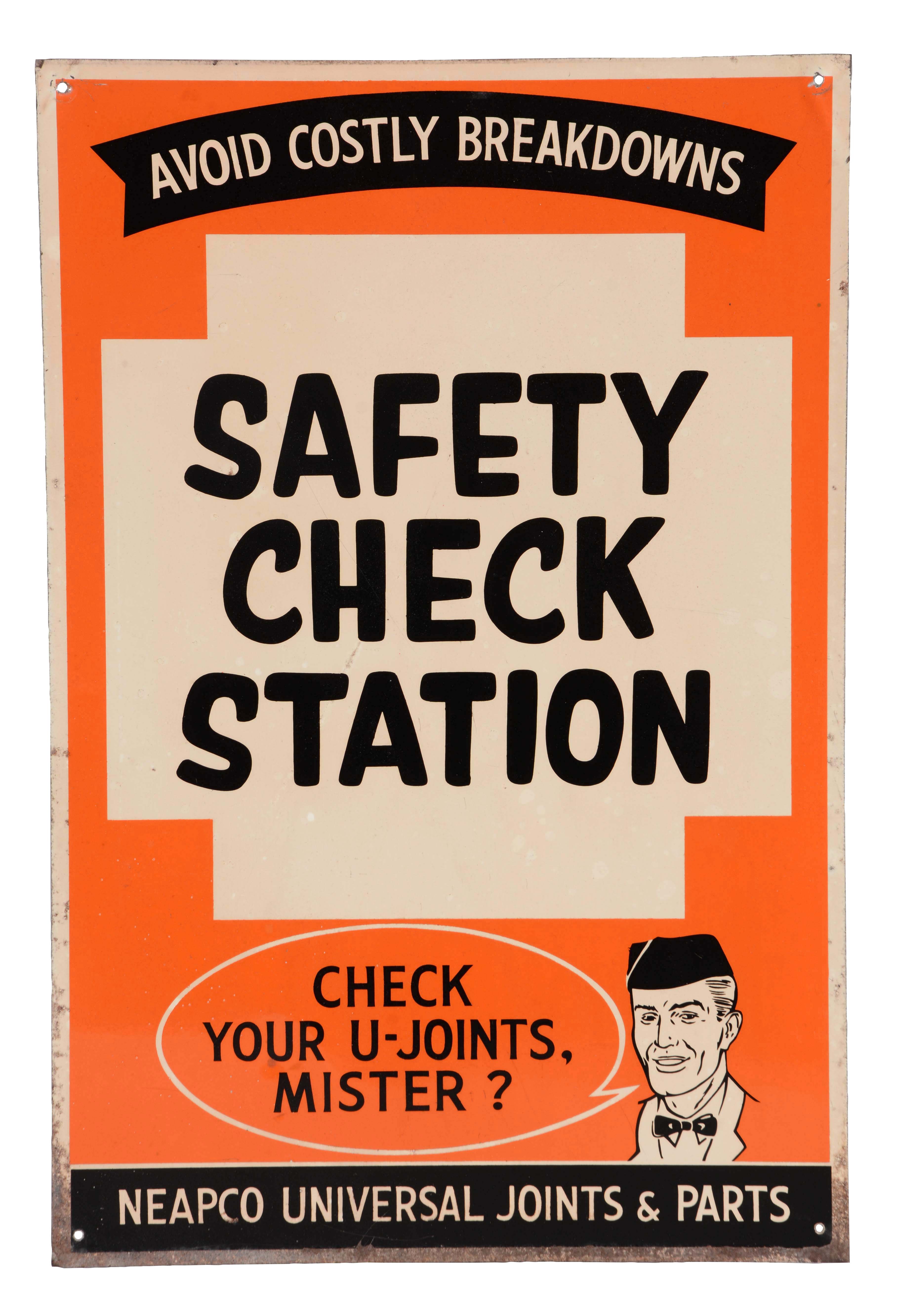 Lot Detail NEAPCO PARTS SAFETY CHECK STATION TIN SIGN.