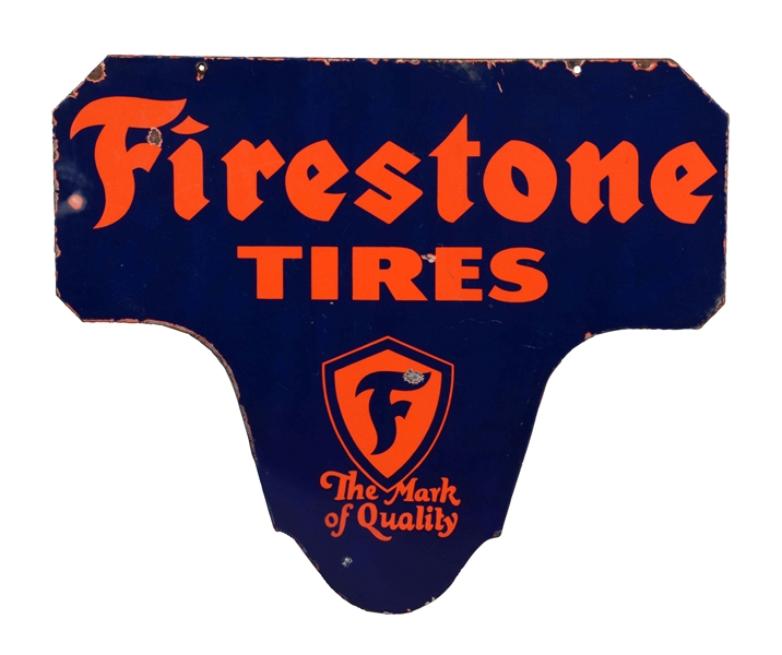 Lot Detail FIRESTONE TIRES DIECUT PORCELAIN SIGN