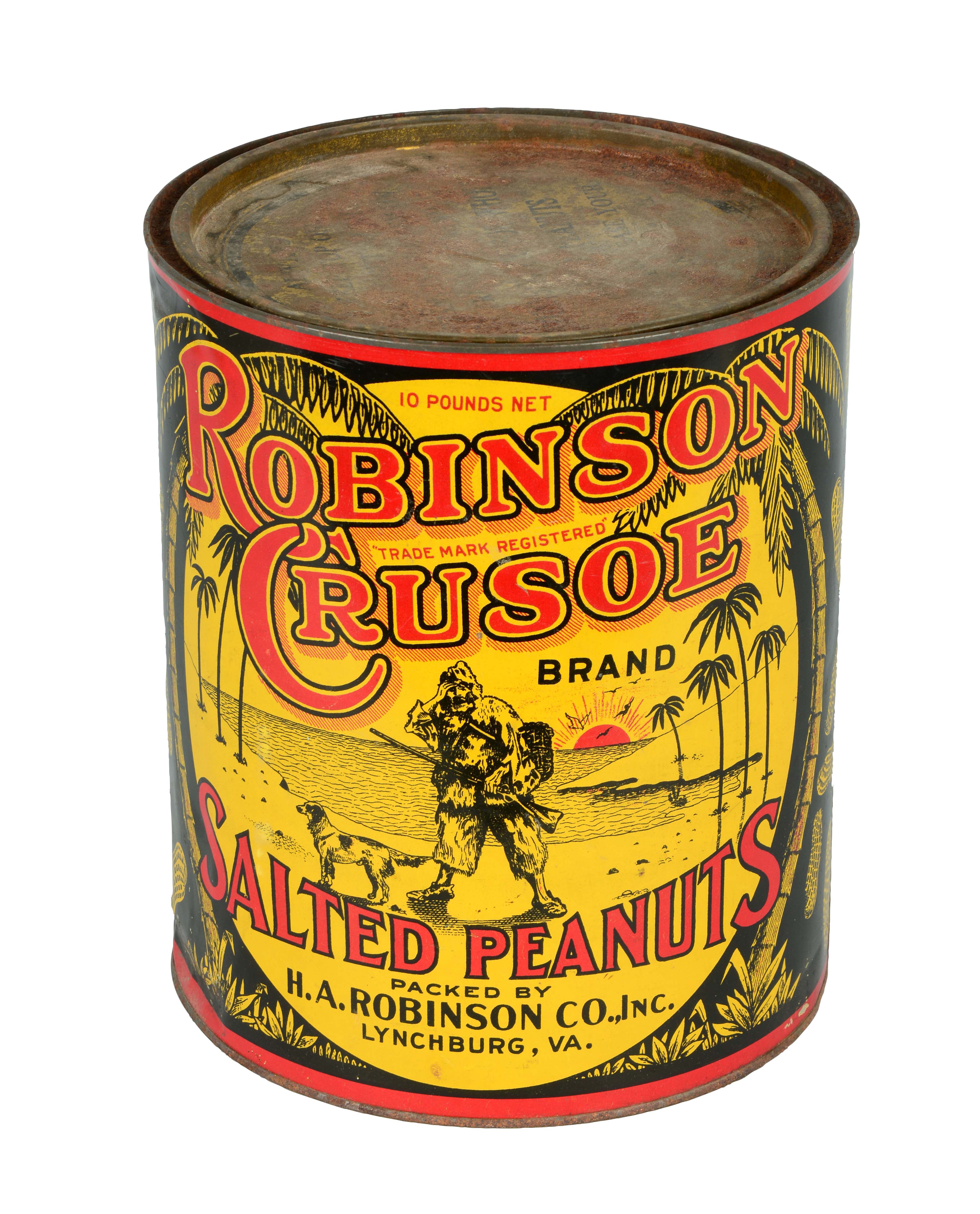 Lot Detail ROBINSON CRUSOE SALTED PEANUT 10 POUND TIN.