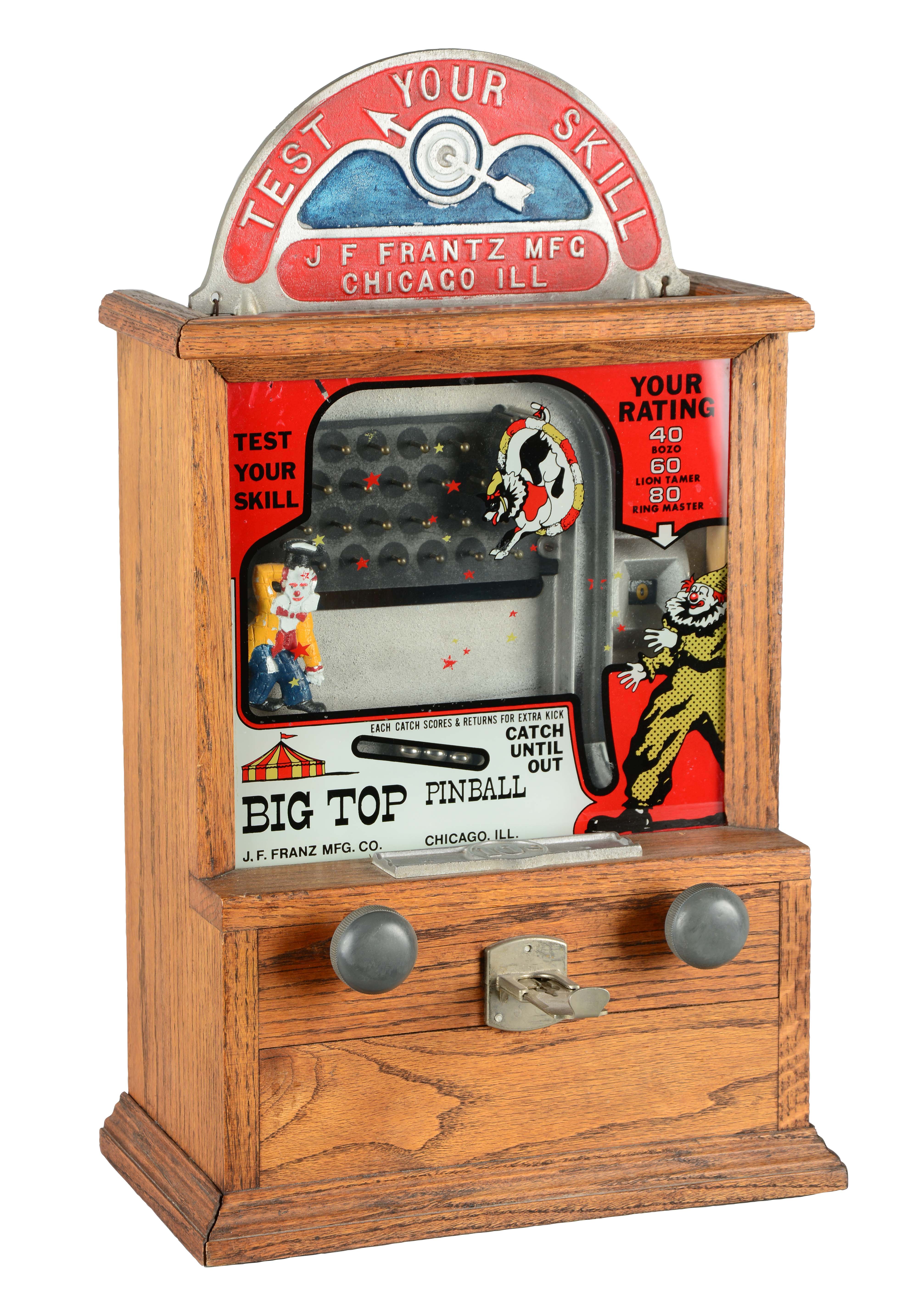 Lot Detail 10¢ J.F. FRANTZ MFG. BIG TOP PINBALL KICKER AND CATCHER.