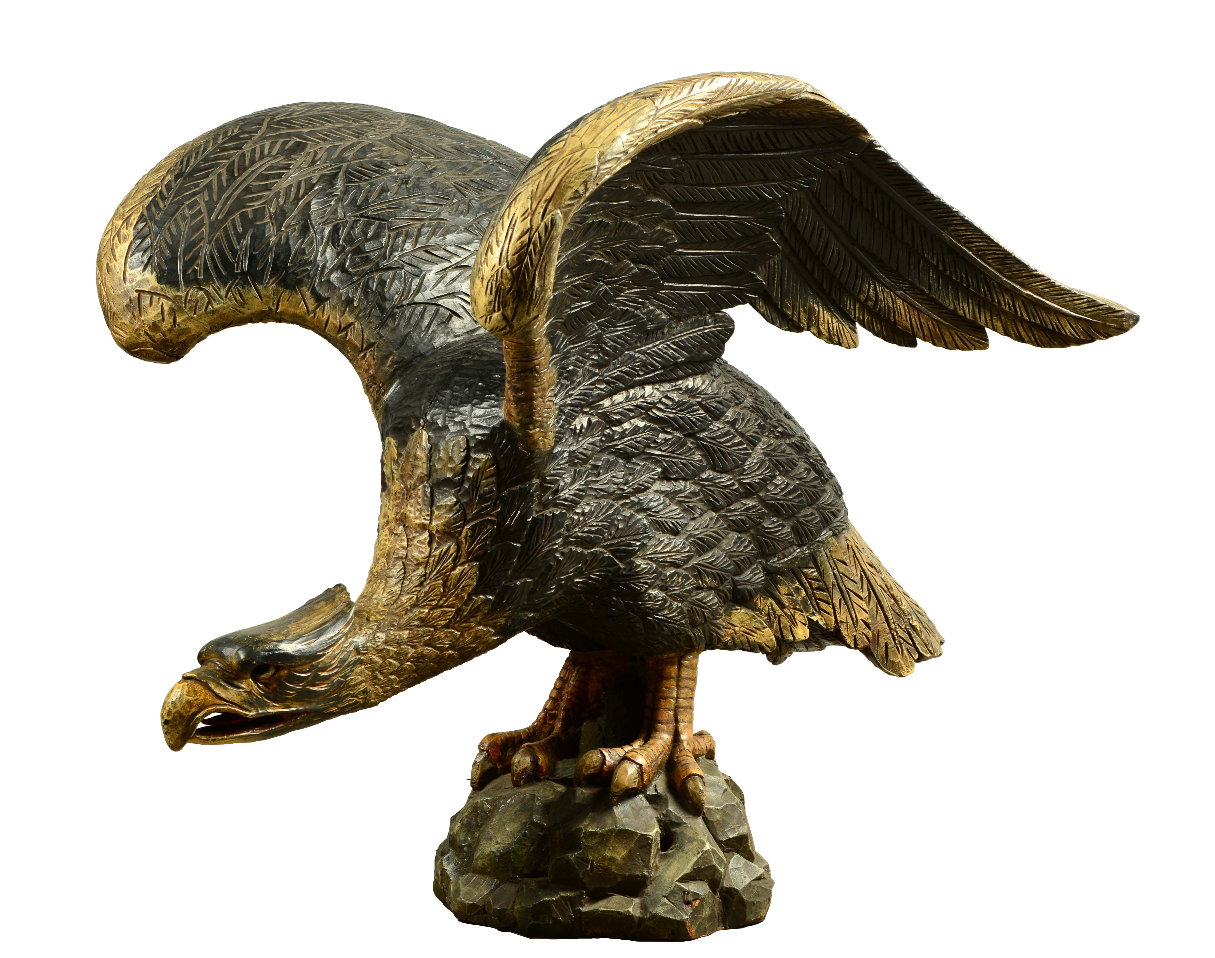 Lot Detail LARGE WOODEN CARVED EAGLE.