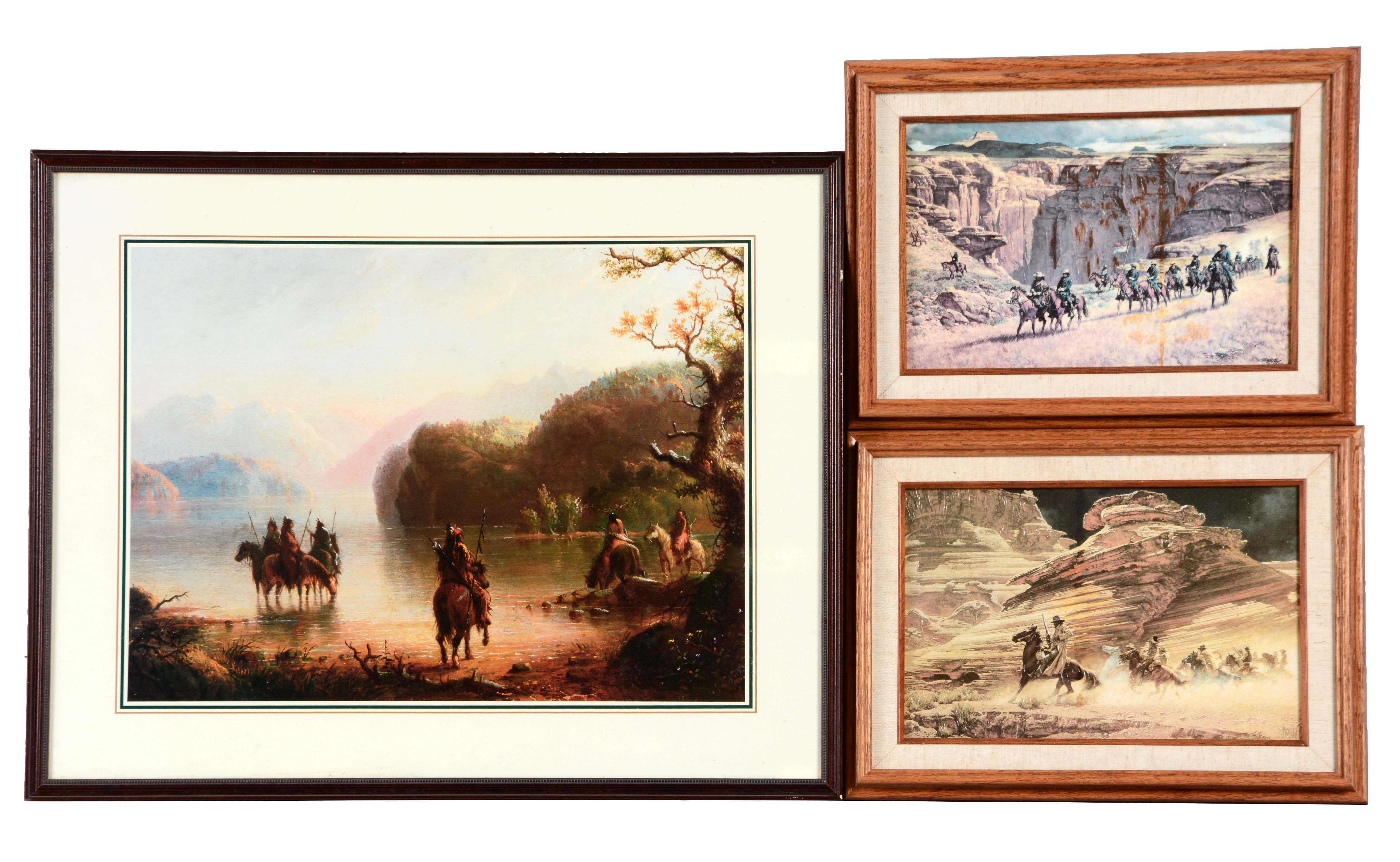 Lot Detail LOT OF 3 FRAMED WESTERN PRINTS.