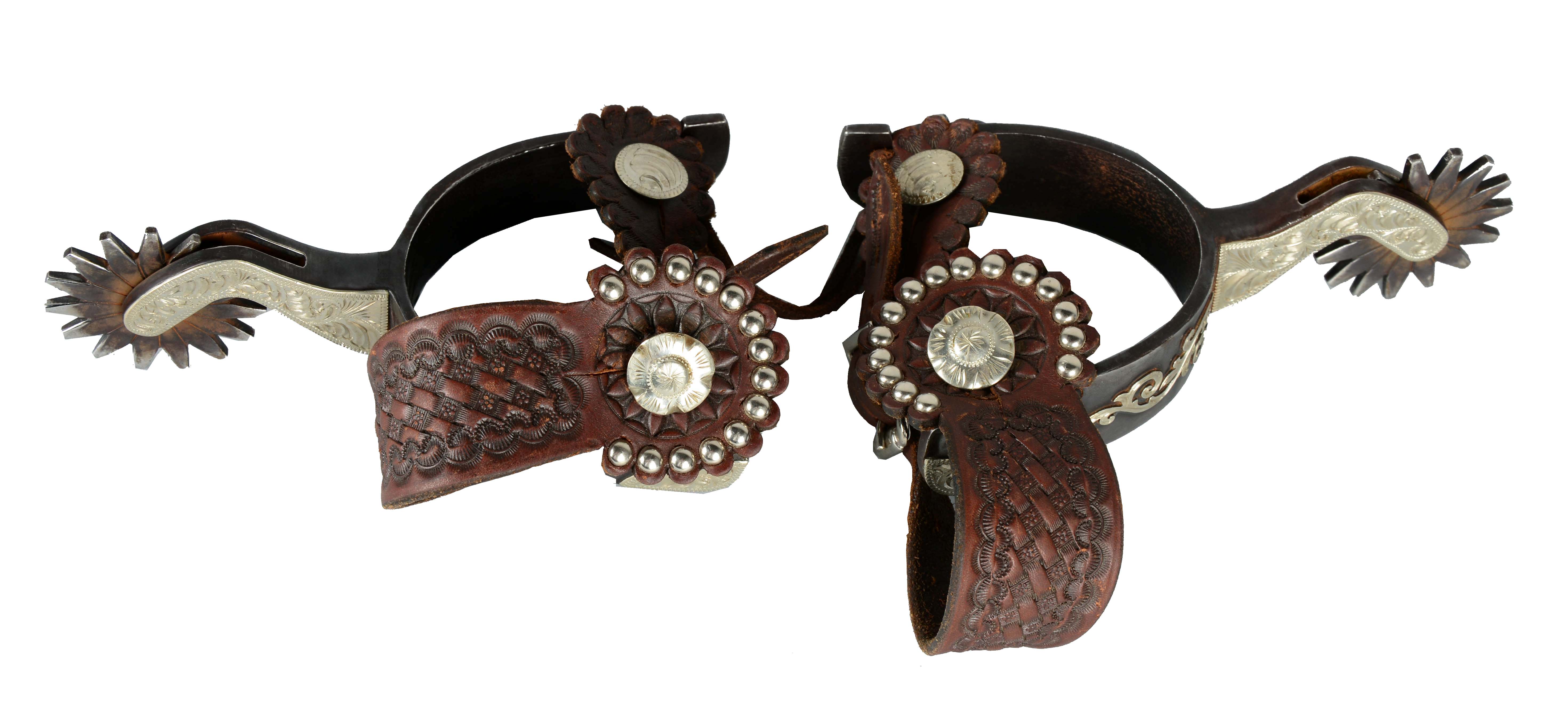 Lot Detail PAIR OF DECORATIVE SILVER SPURS.