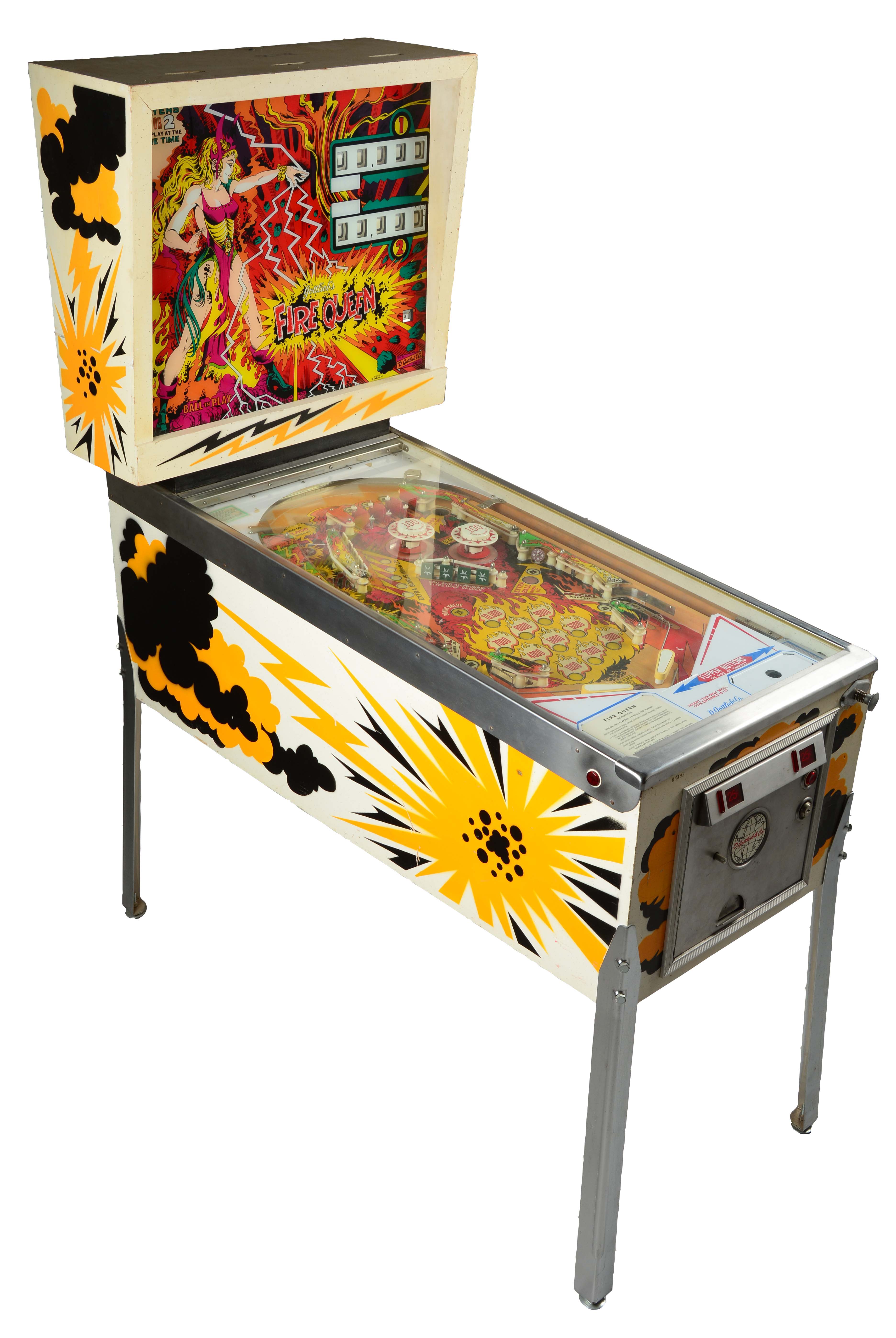 Lot Detail 25¢ GOTTLIEBS FIRE QUEEN PINBALL MACHINE.