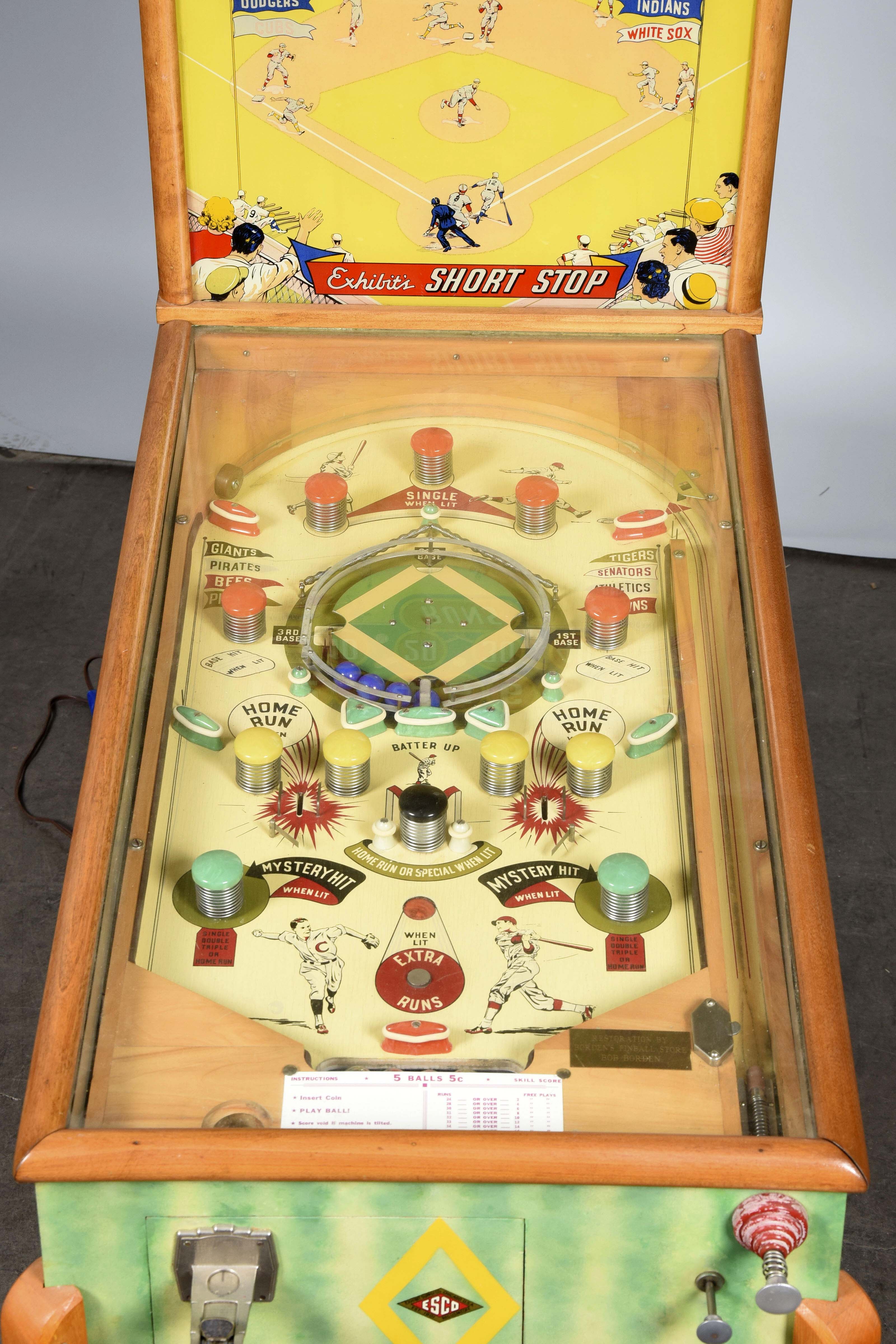 Lot Detail 5¢ EXHIBIT SUPPLY CO. SHORT STOP BASEBALL ARCADE GAME.