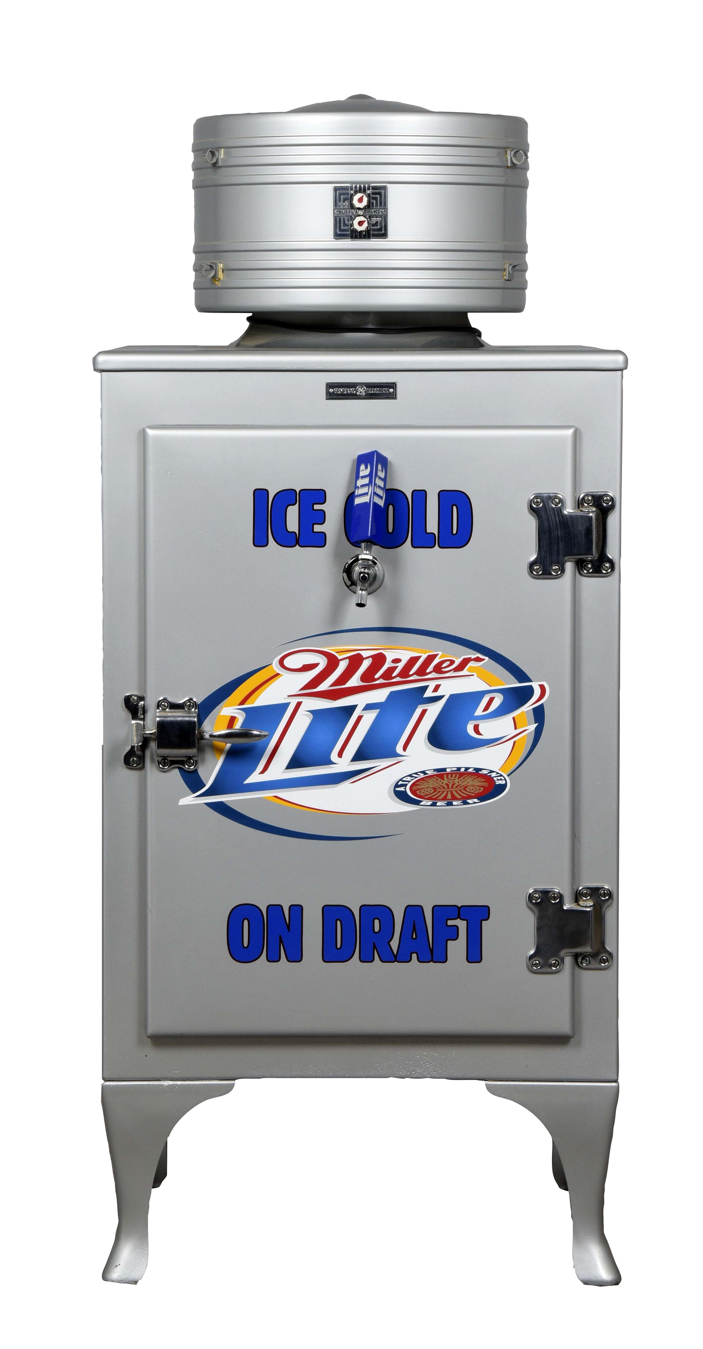 Lot Detail RESTORED MILLER LITE REFRIGERATOR WITH NEON COMPRESSOR.