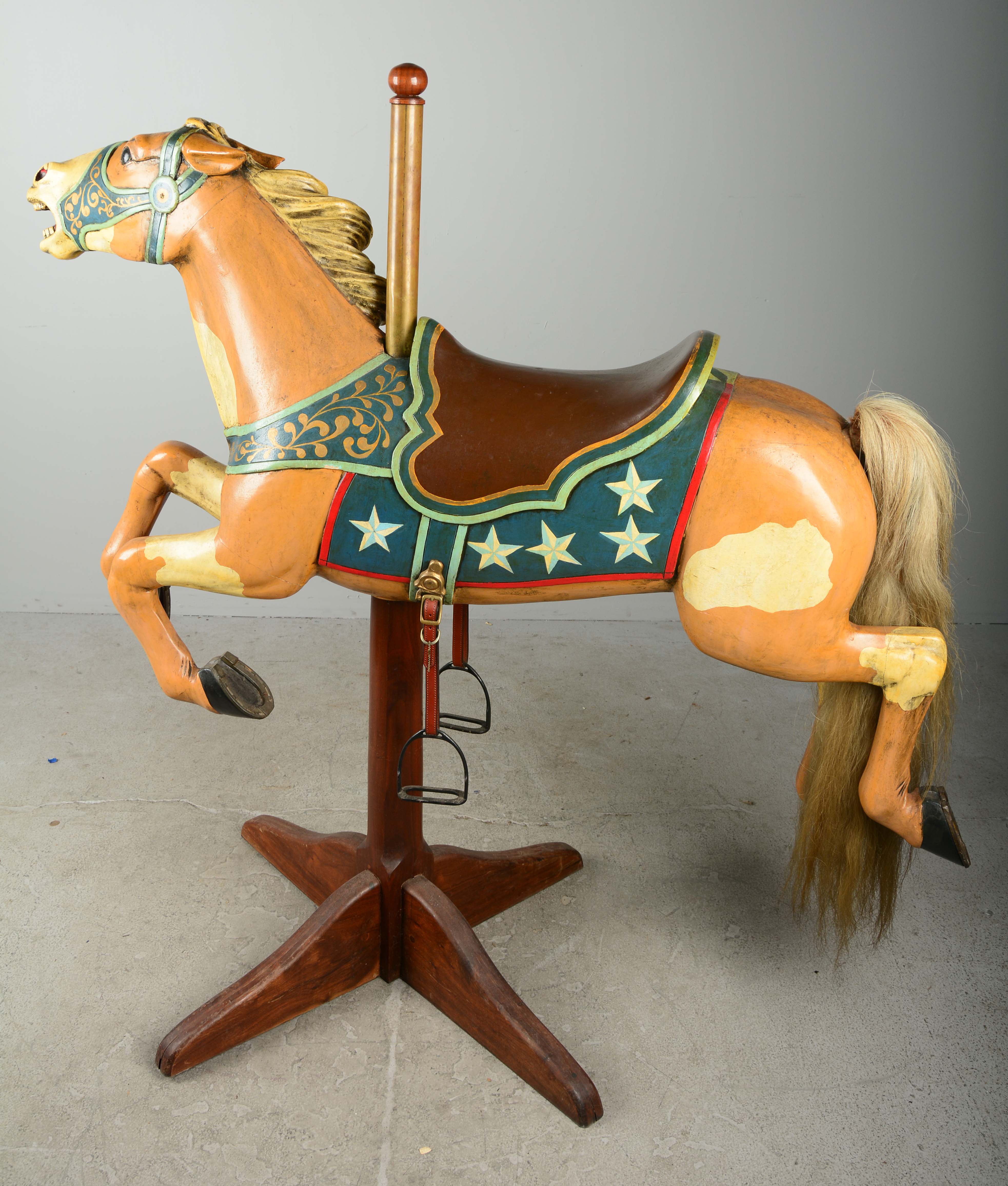 Lot Detail ORIGINAL CARVED CAROUSEL HORSE ON STAND.
