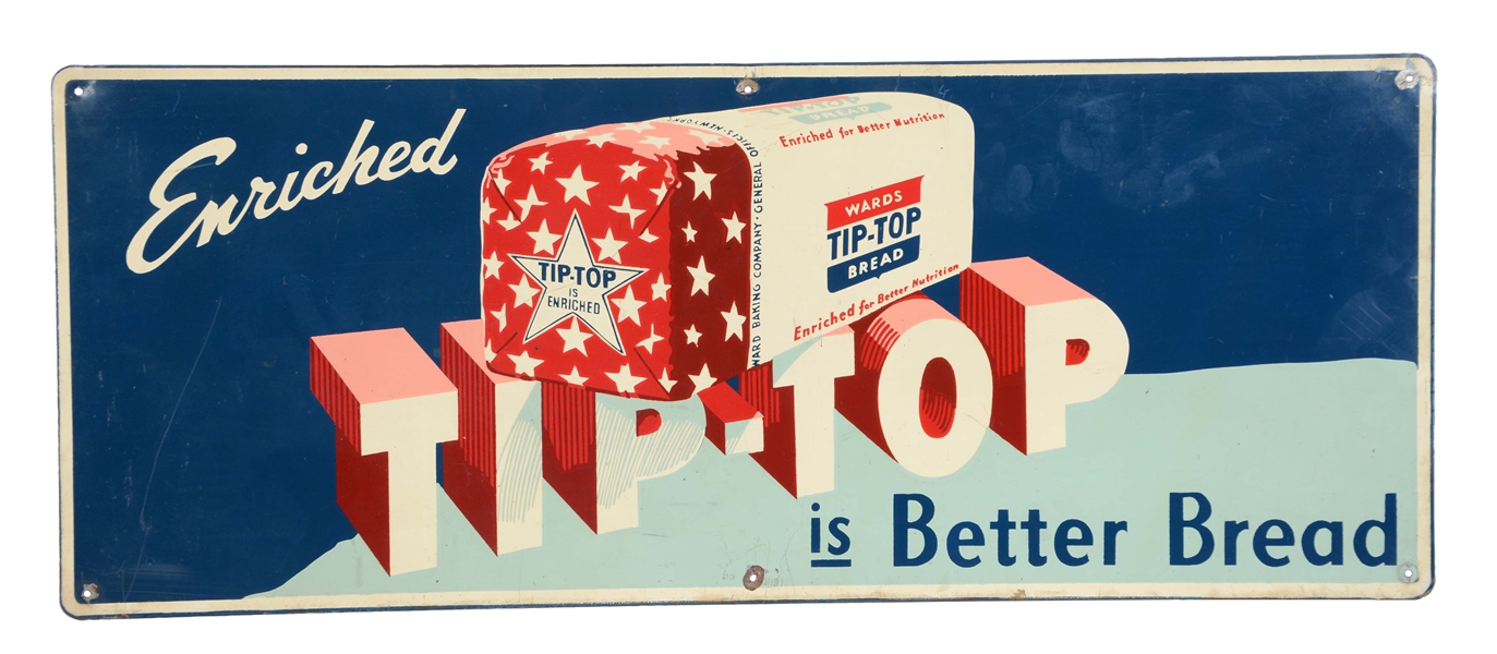 Lot Detail TIN TIP TOP BREAD ADVERTISING SIGN.