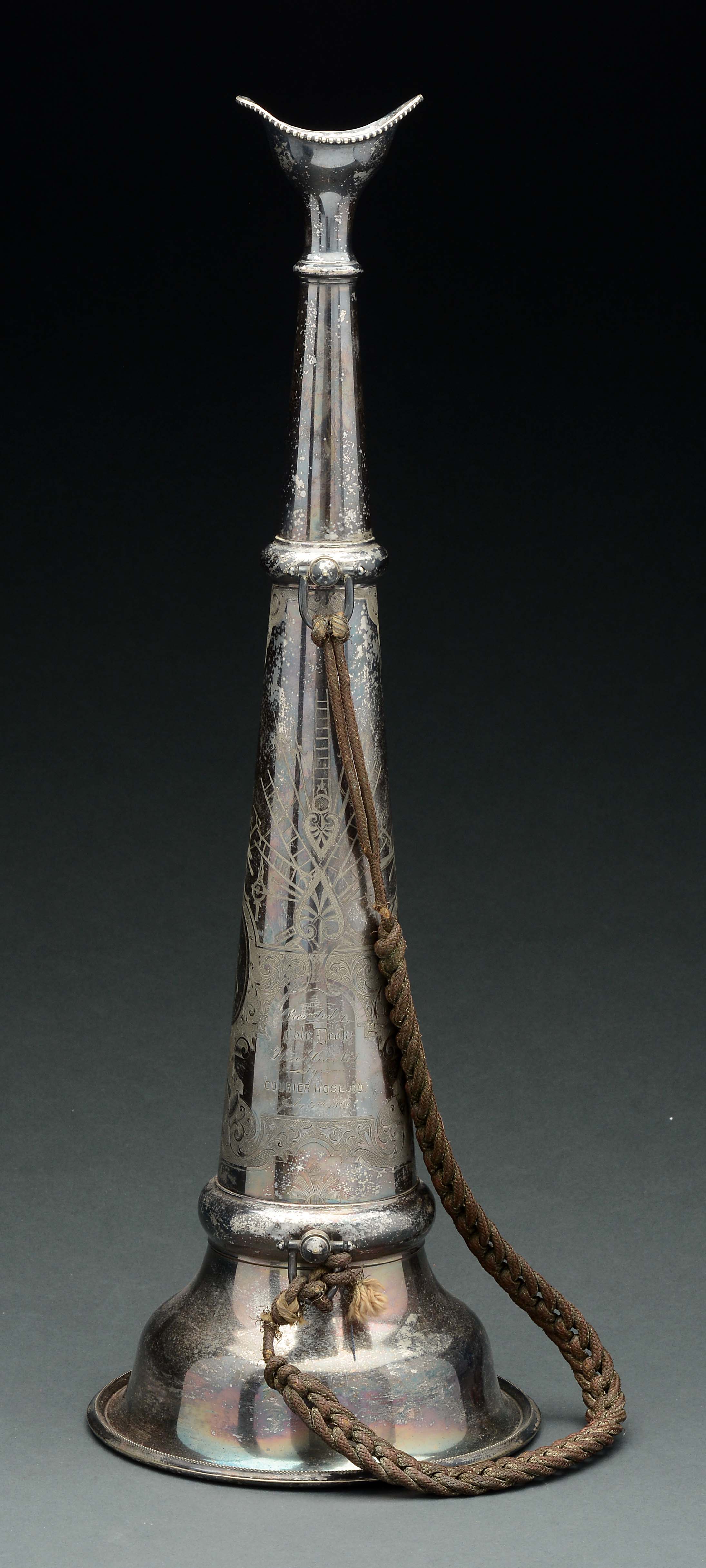 Lot Detail LARGE SILVER PLATE FIREMAN'S SPEAKING TRUMPET.