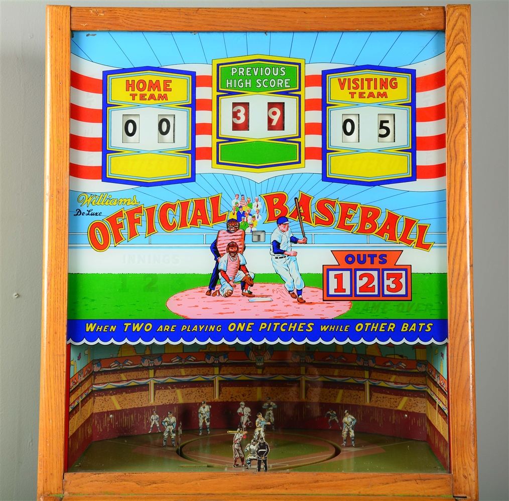 Lot Detail 25¢ WILLIAMS DELUXE OFFICIAL BASEBALL PINBALL MACHINE.