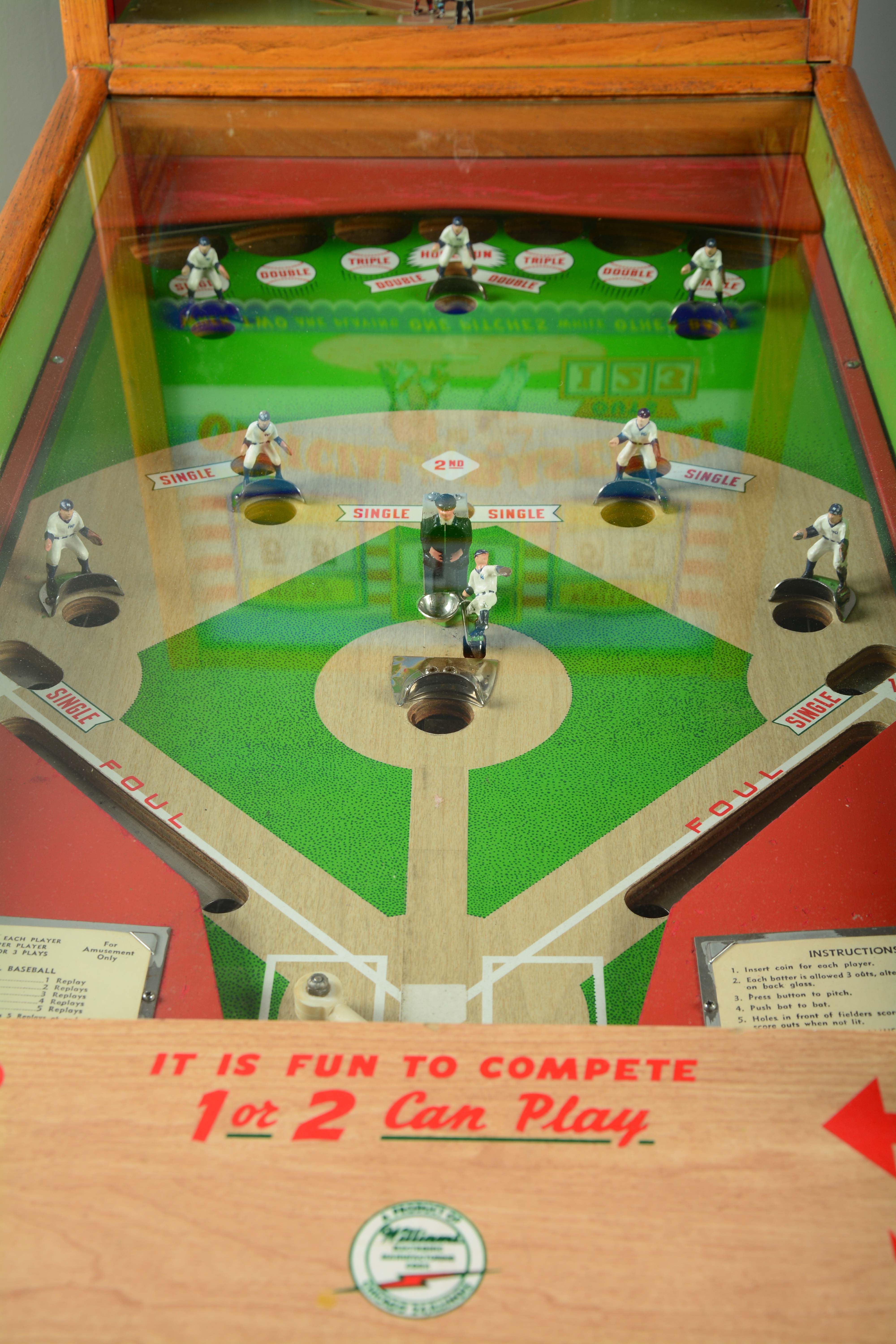 Lot Detail 25¢ WILLIAMS DELUXE OFFICIAL BASEBALL PINBALL MACHINE.