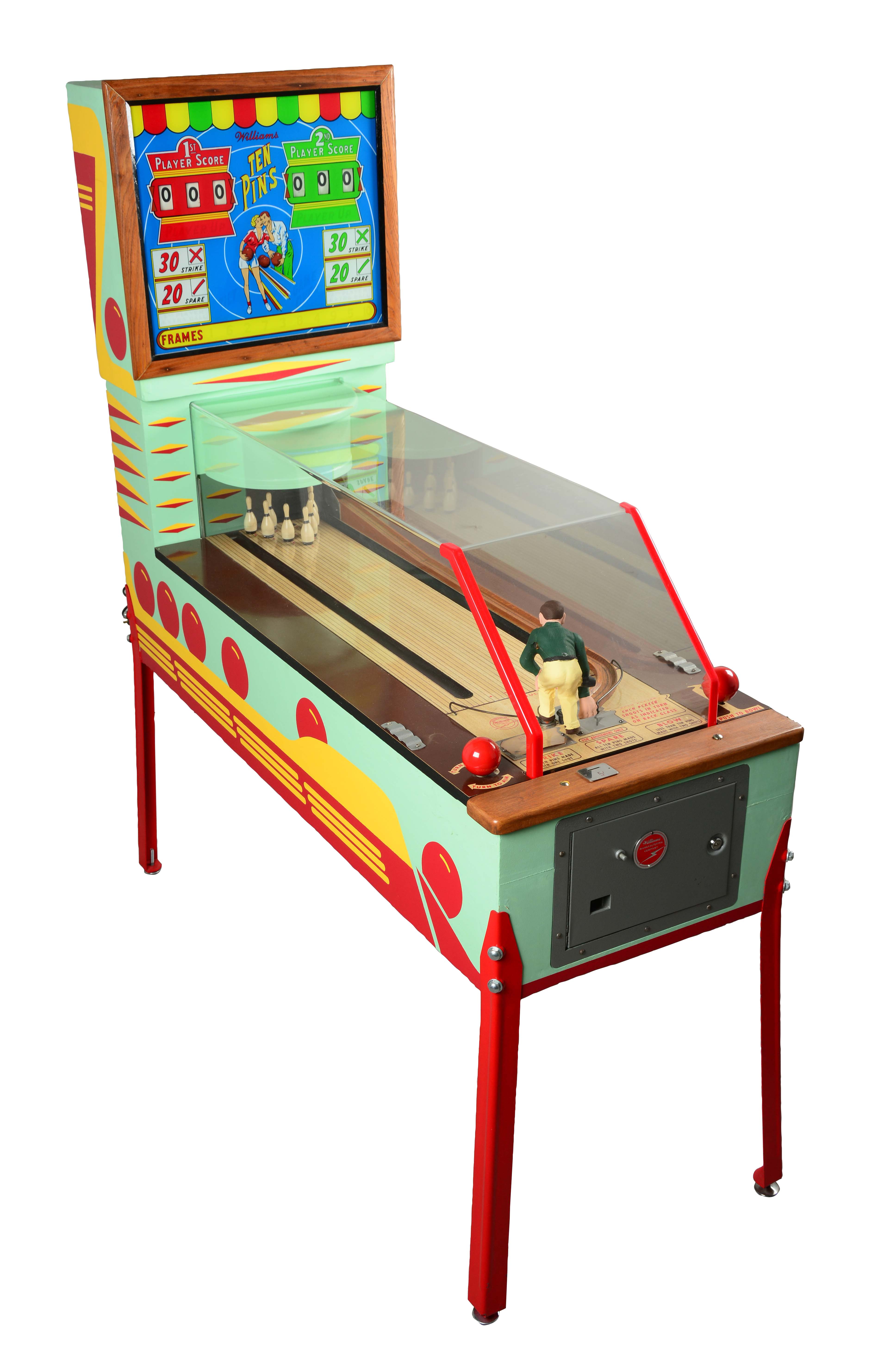 Lot Detail 5¢ WILLIAMS TEN PINS BOWLING ARCADE MACHINE.