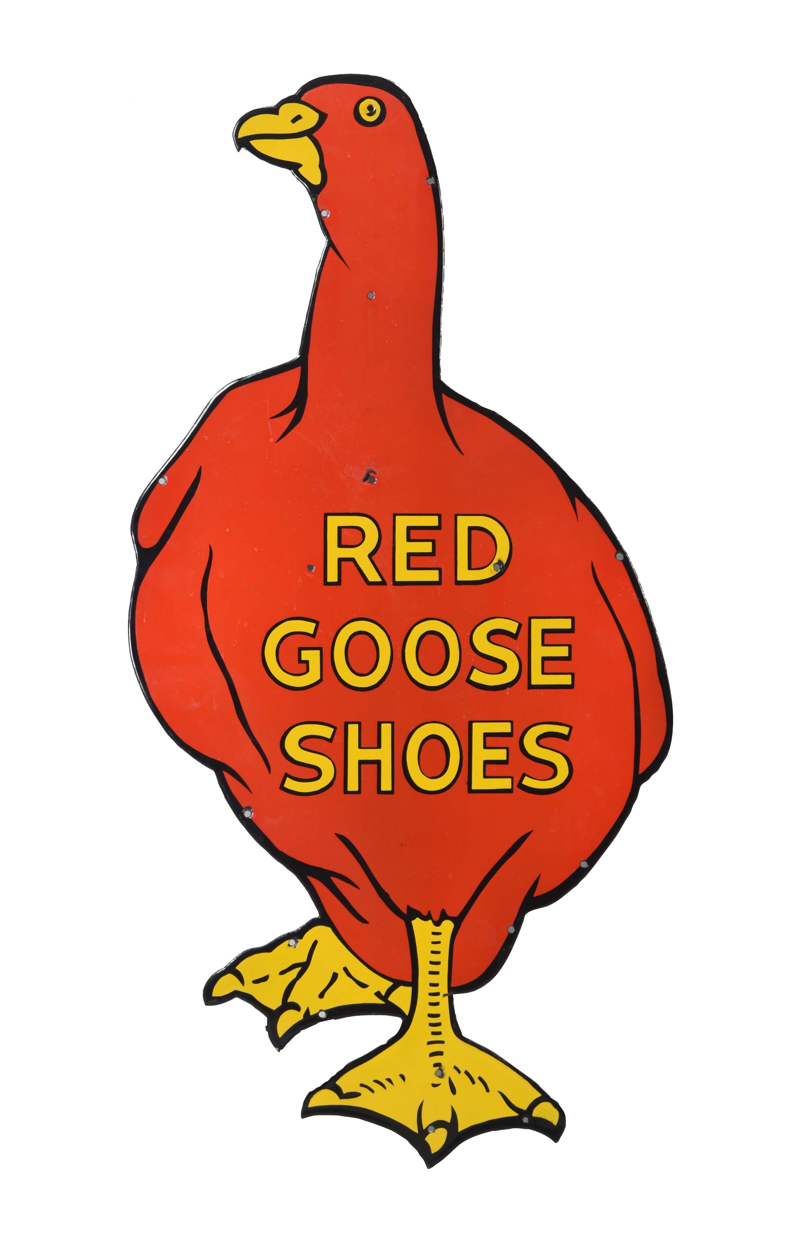 Lot Detail RED GOOSE SHOES PORCELAIN DIECUT SIGN.