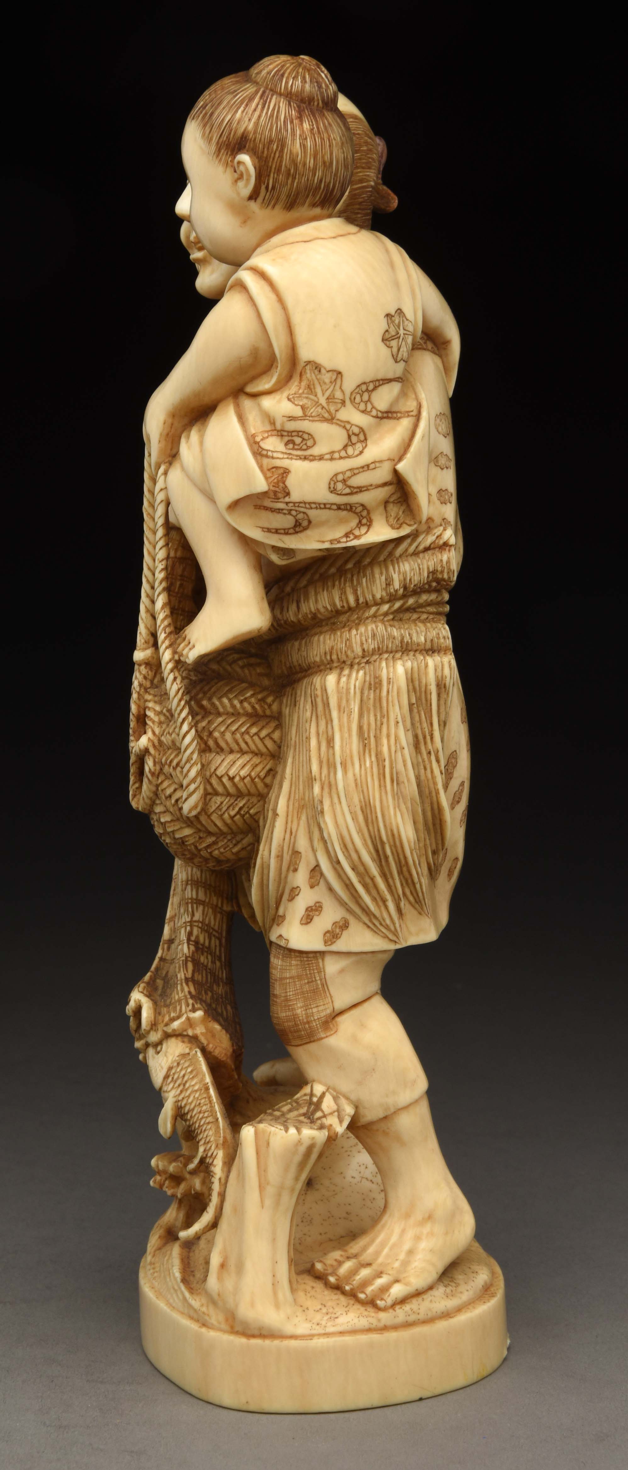 Lot Detail HIGHLY CARVED IVORY JAPANESE FIGURINE.