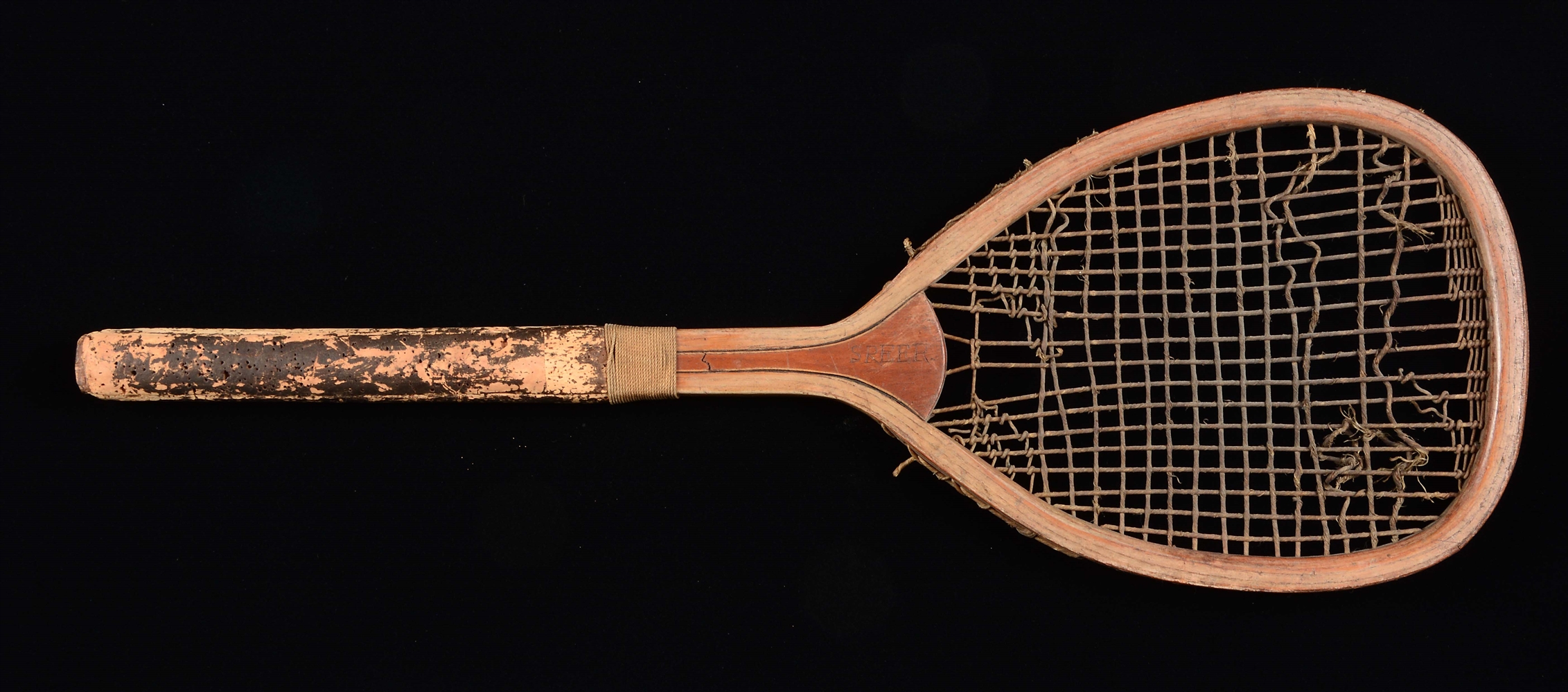 Lot Detail EARLY FLATTOP TENNIS RACKET.