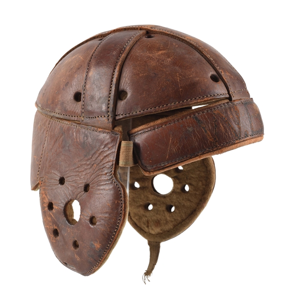 Lot Detail PREWAR VINTAGE FOOTBALL LEATHER HELMET.