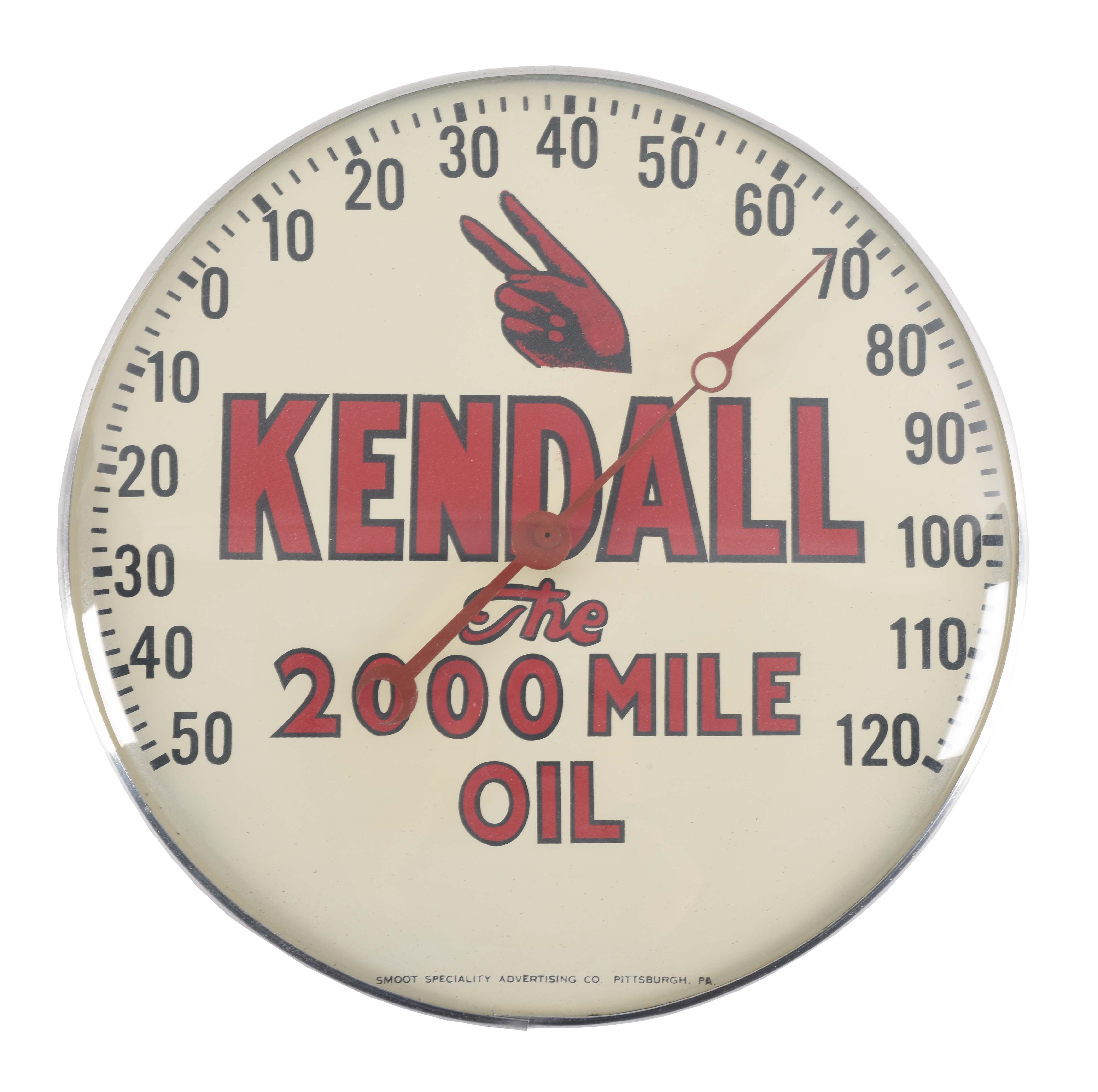 Lot Detail KENDALL MOTOR OIL GLASS FACE THERMOMETER.