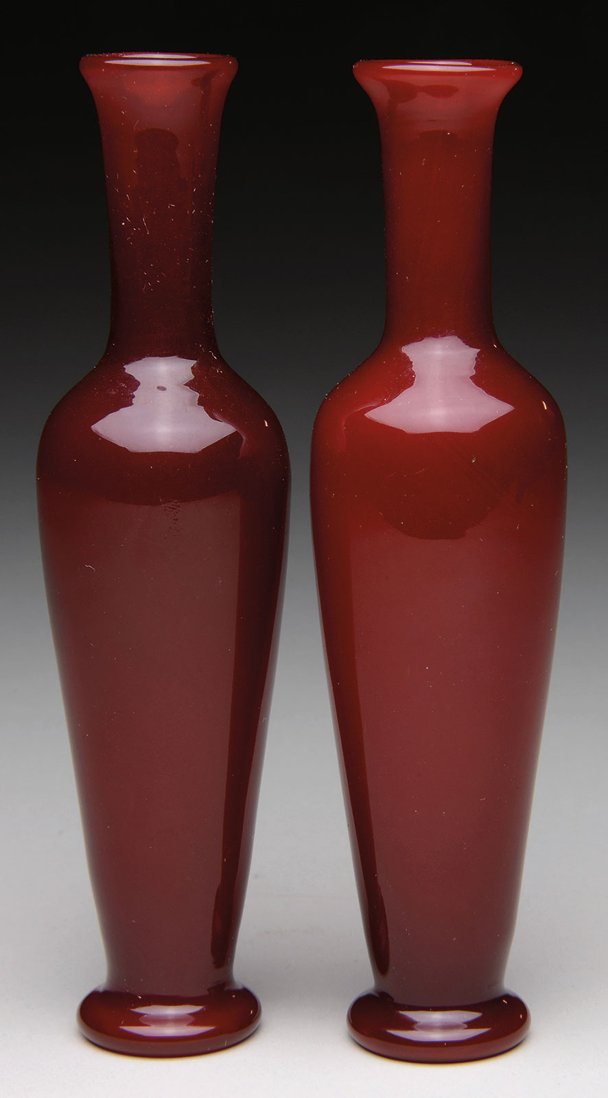 Lot Detail TWO NUMBERED TIFFANY RED VASES