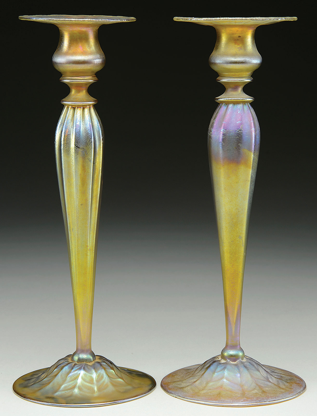 Lot Detail TIFFANY STUDIOS FAVRILE GLASS CANDLESTICKS
