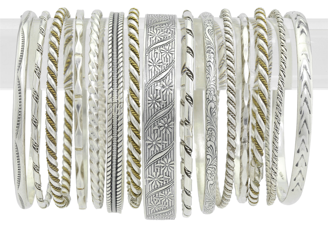 Lot Detail LOT OF STERLING SILVER BANGLES.