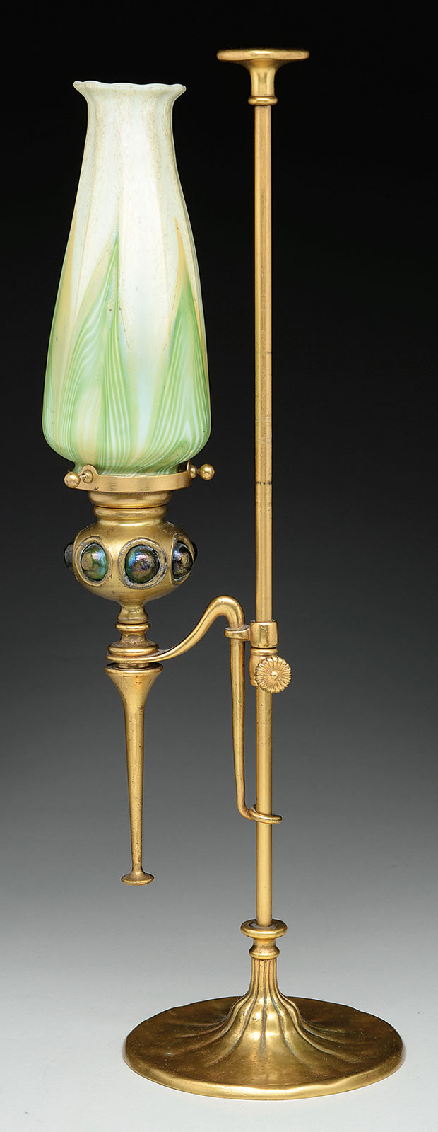 Lot Detail TIFFANY STUDIOS ADJUSTABLE JEWELED CANDLE LAMP.
