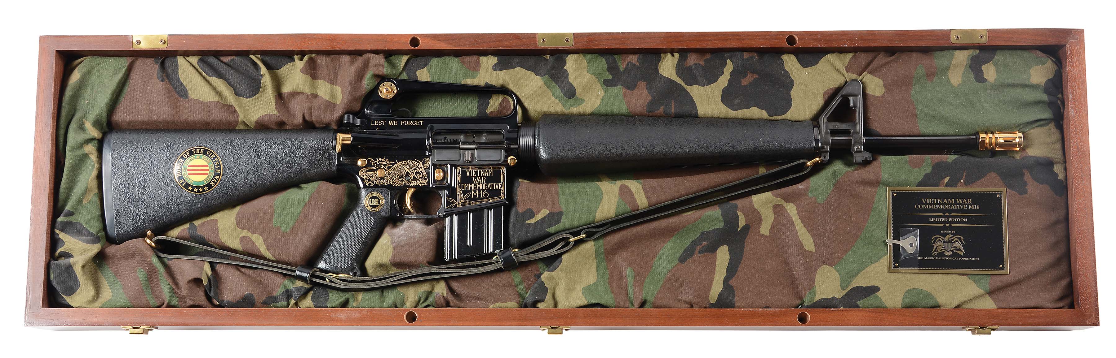 Lot Detail (M) CASED VIETNAM COMMEMORATIVE M16 SEMIAUTOMATIC RIFLE.