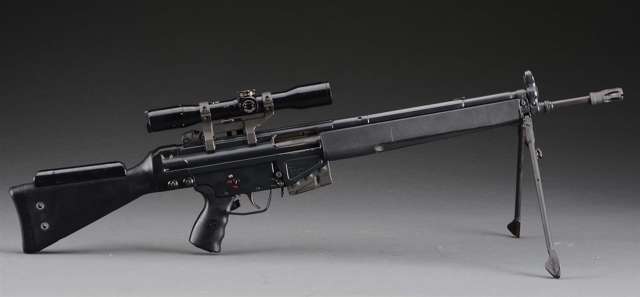 Lot Detail (N) HIGH CONDITION HECKLER KOCH MODEL SG1 SNIPER MACHINE GUN IN WOODEN BOX (PRE