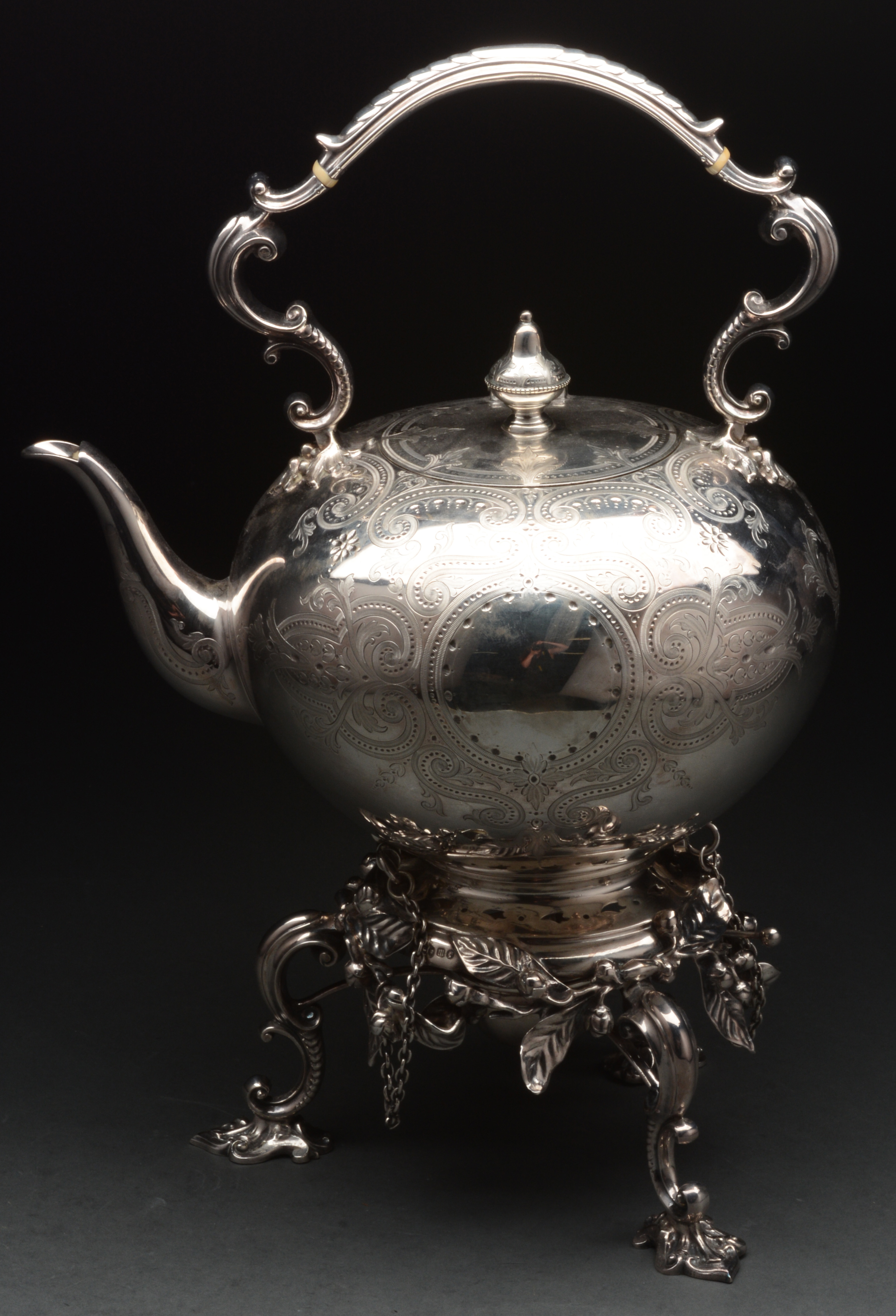 Lot Detail ENGLISH SILVER KETTLE ON STAND.