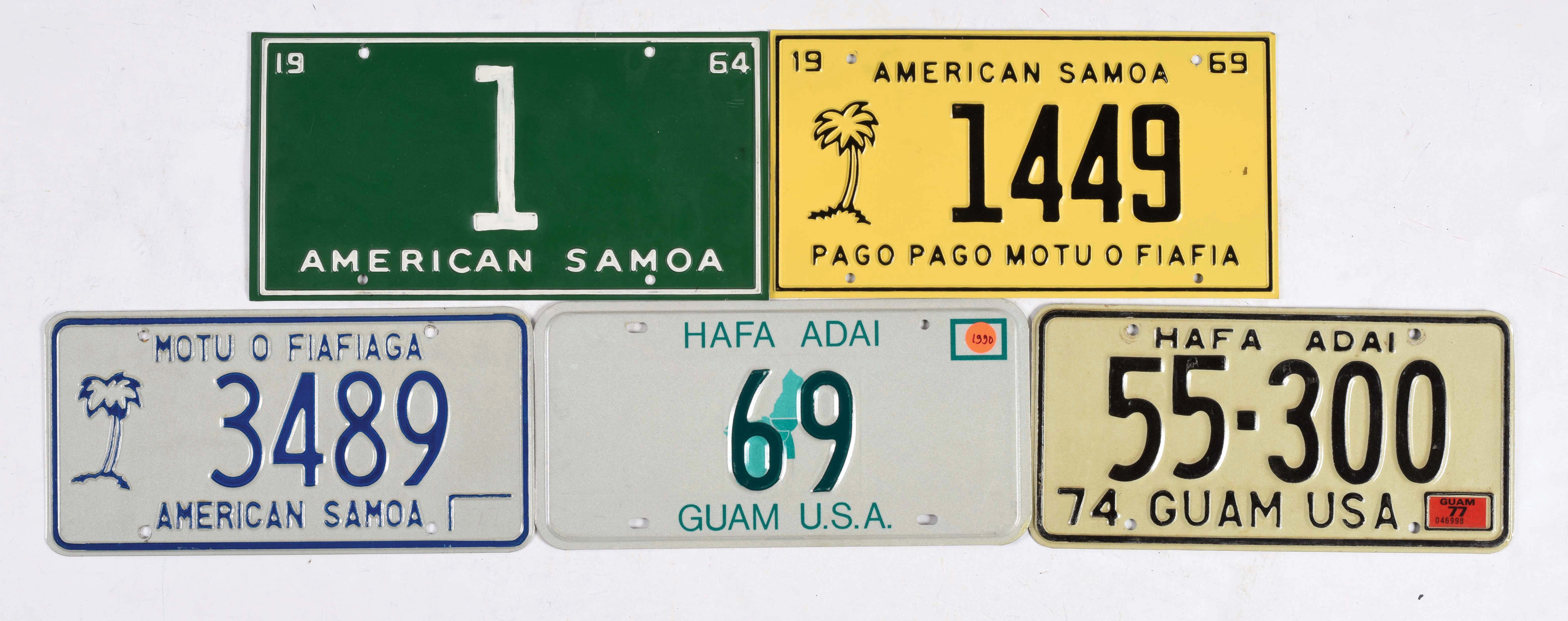 Lot Detail LOT OF 11 GUAM & AMERICAN SAMOA LICENSE PLATES.