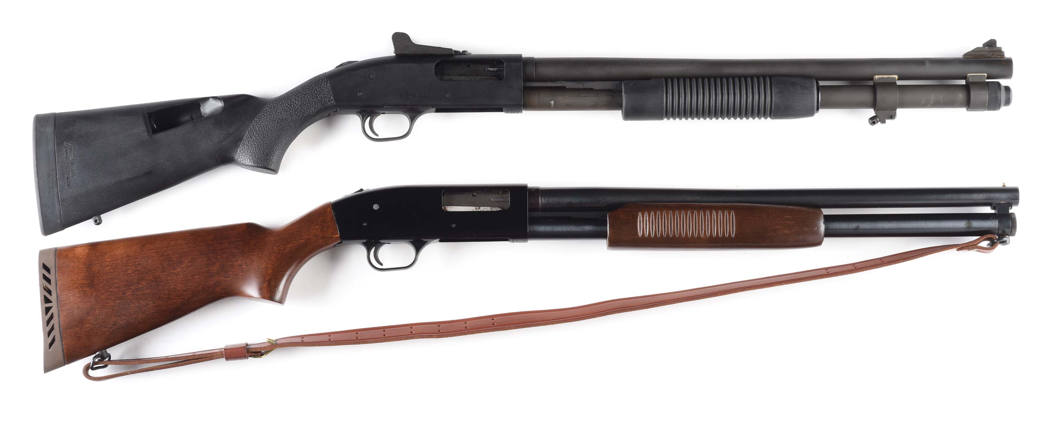 Lot Detail (M) LOT OF 2 MOSSBERG PUMP ACTION SHOTGUNS.
