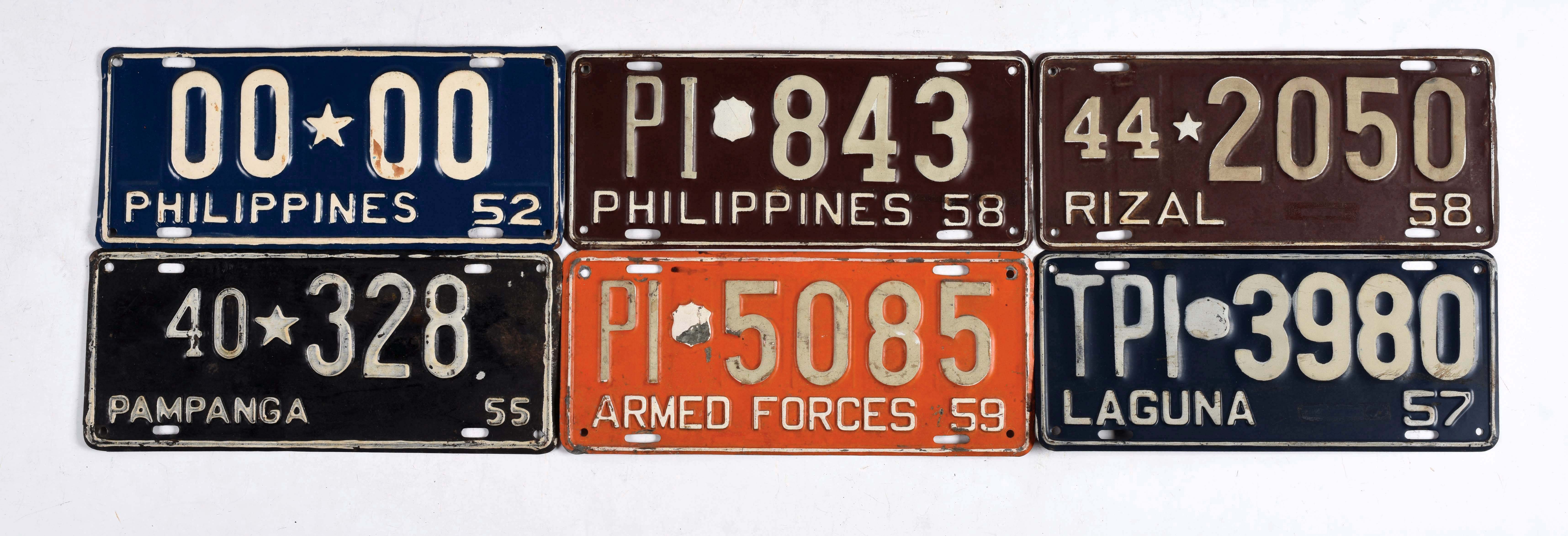 Lot Detail LOT OF 13 PHILLIPINES LICENSE PLATES.