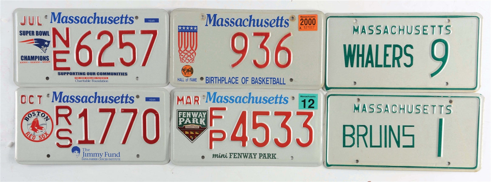 Lot Detail LOT OF 22 MASSACHUSETTS RECENT RARE LICENSE PLATES.