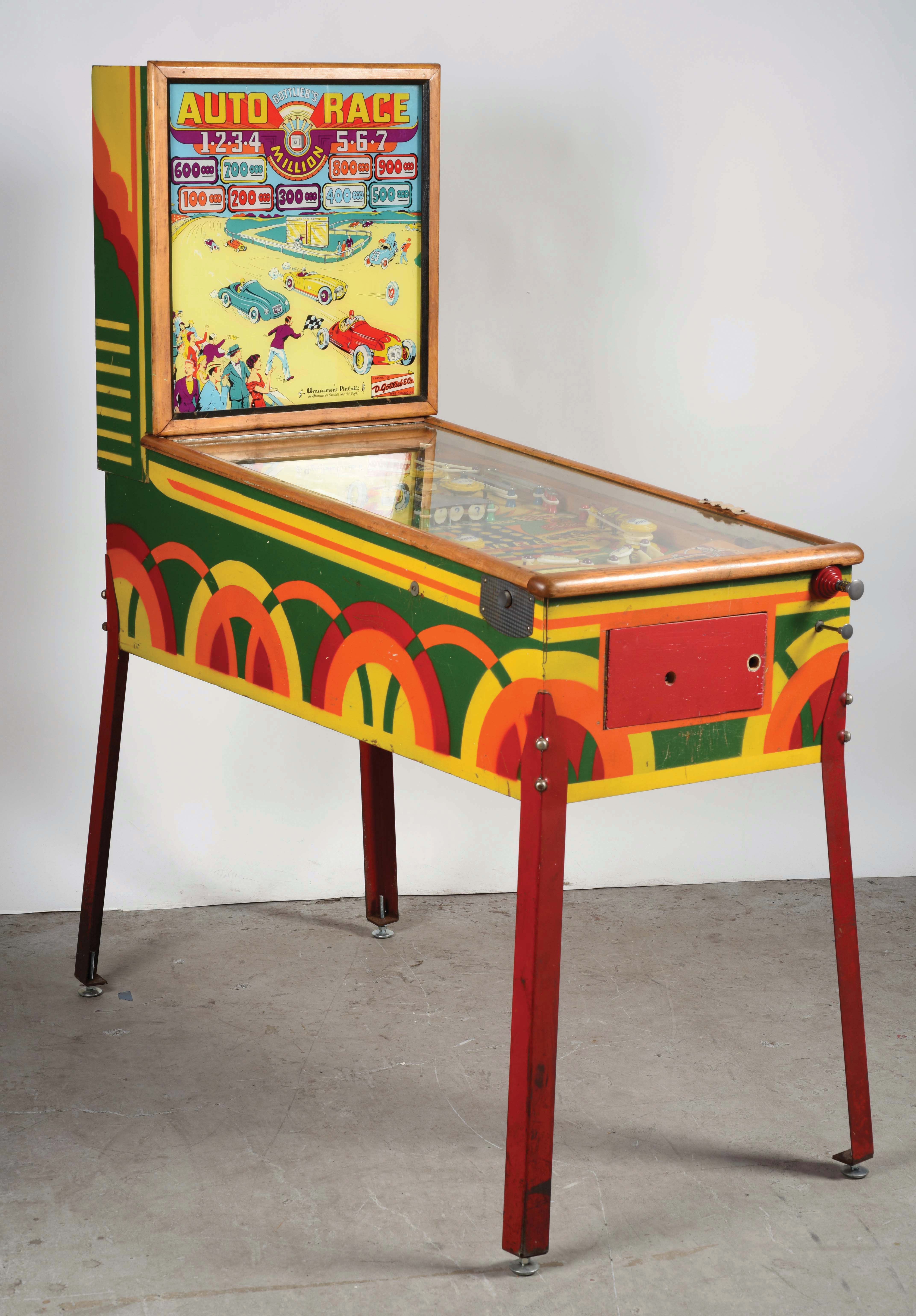 Lot Detail 5¢ GOTTLIEB'S AUTO RACE PINBALL MACHINE.