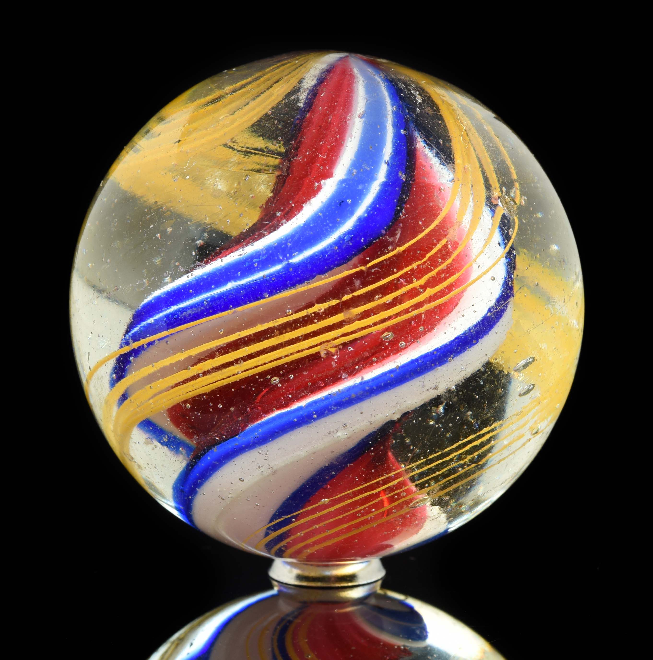 Lot Detail LARGE SINGLE RIBBON SWIRL MARBLE.
