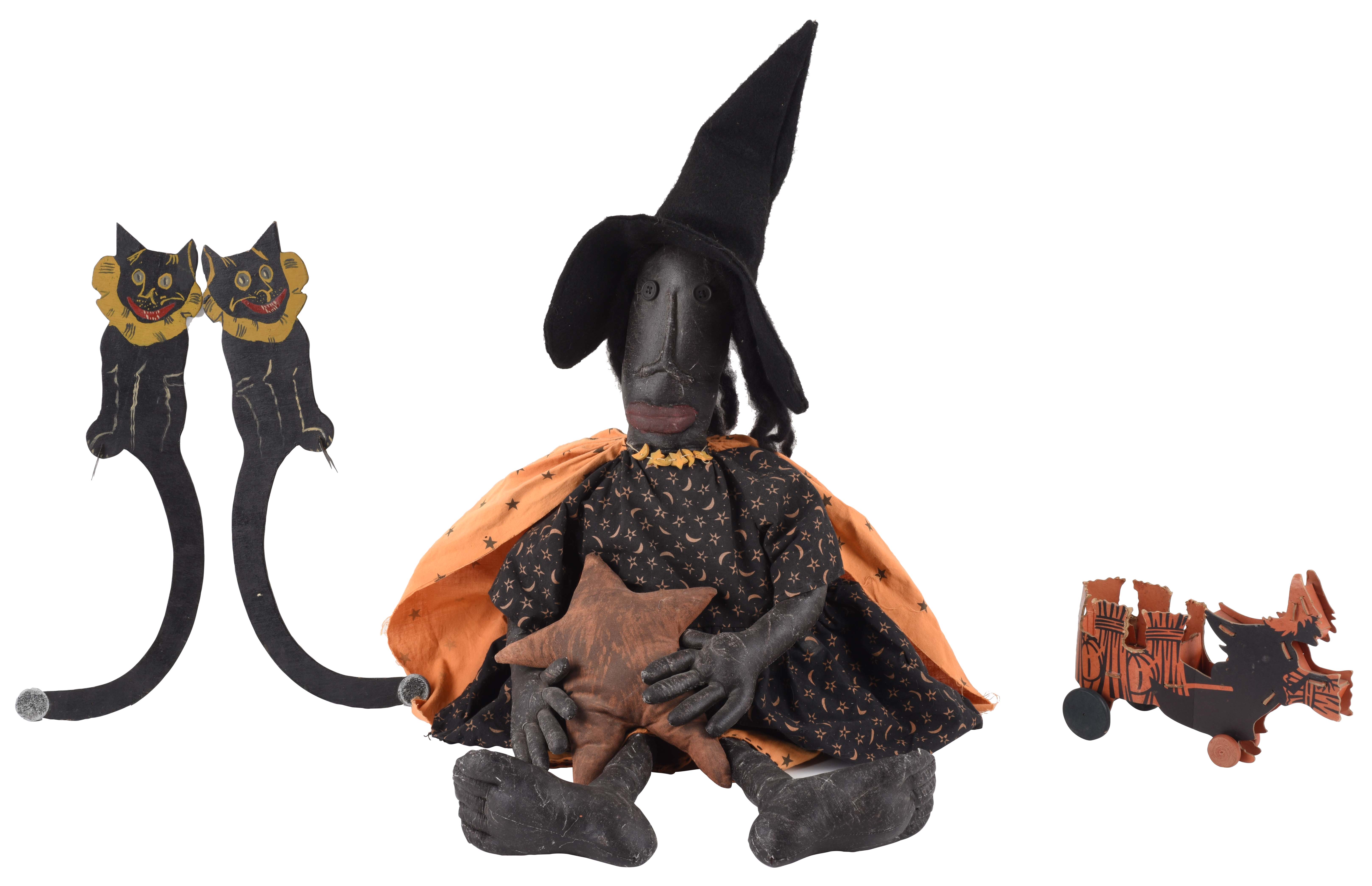 Lot Detail LOT OF 3 ASSORTED VINTAGE HALLOWEEN DECORATIONS.