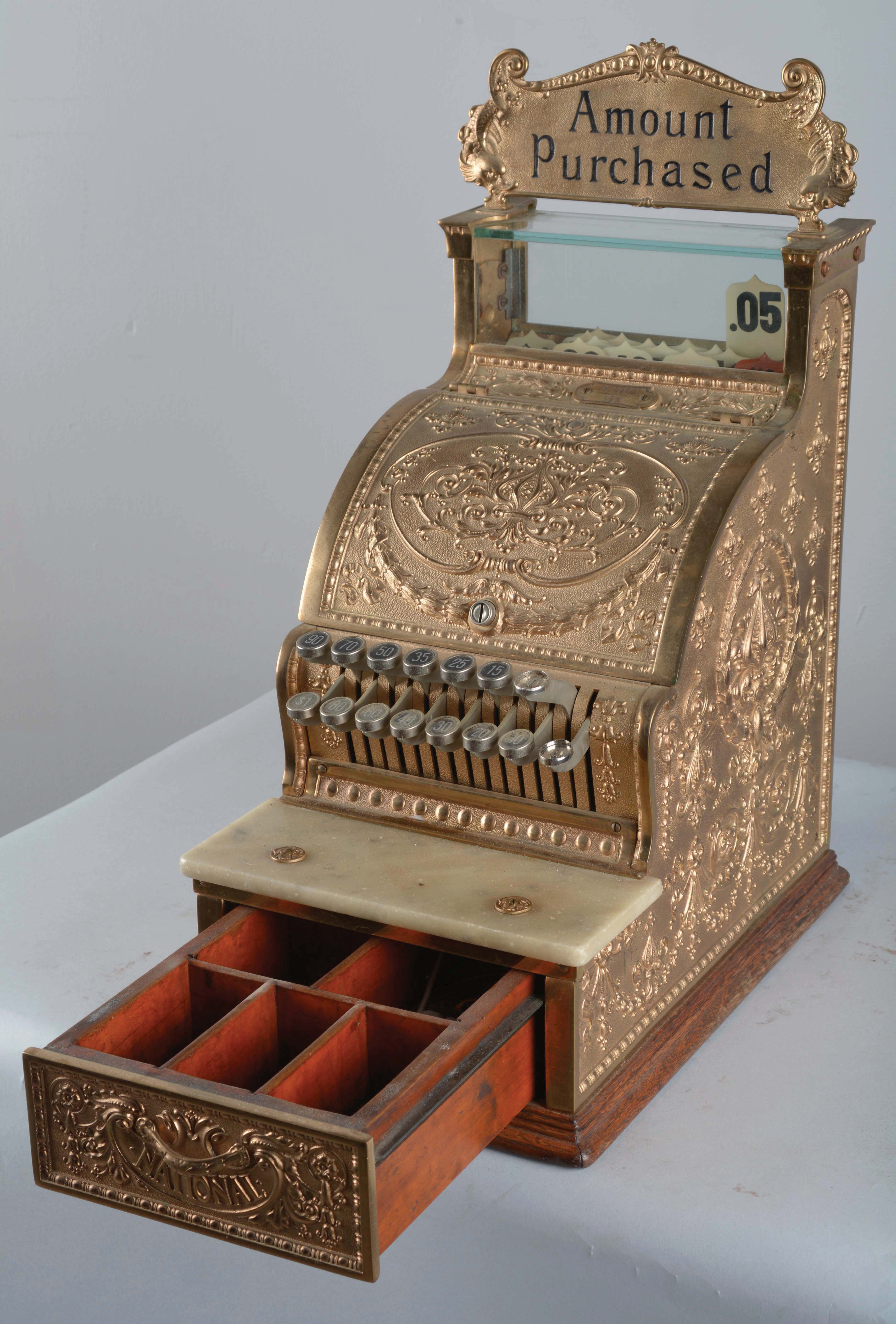 Lot Detail BRASS NATIONAL CASH REGISTER MODEL 313.