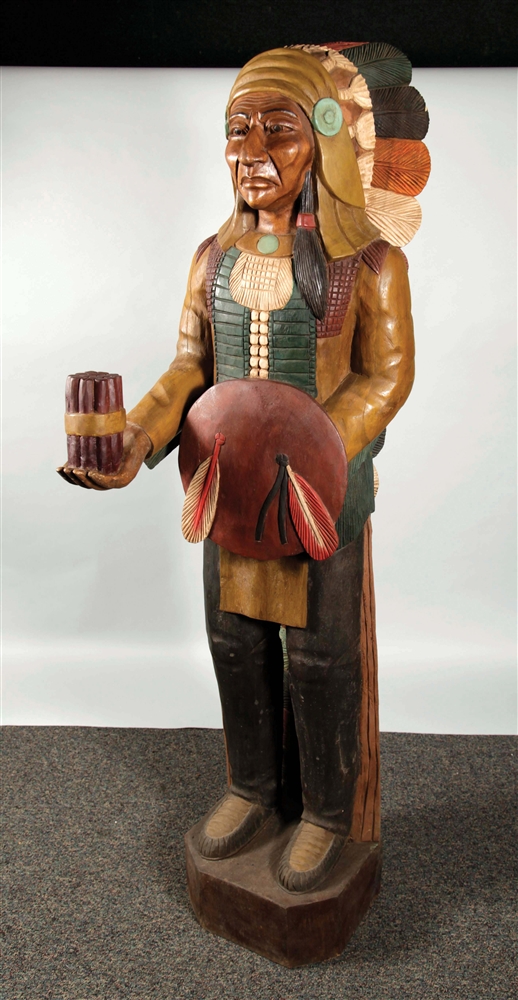 Lot Detail CARVED WOOD CIGAR STORE INDIAN.