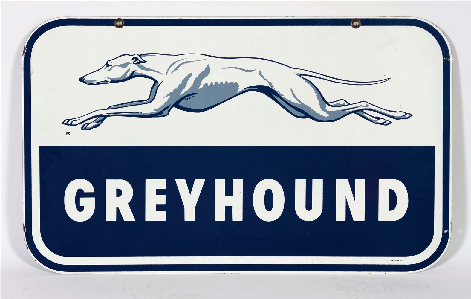 Lot Detail GREYHOUND BUS LINES PORCELAIN SIGN WITH DOG