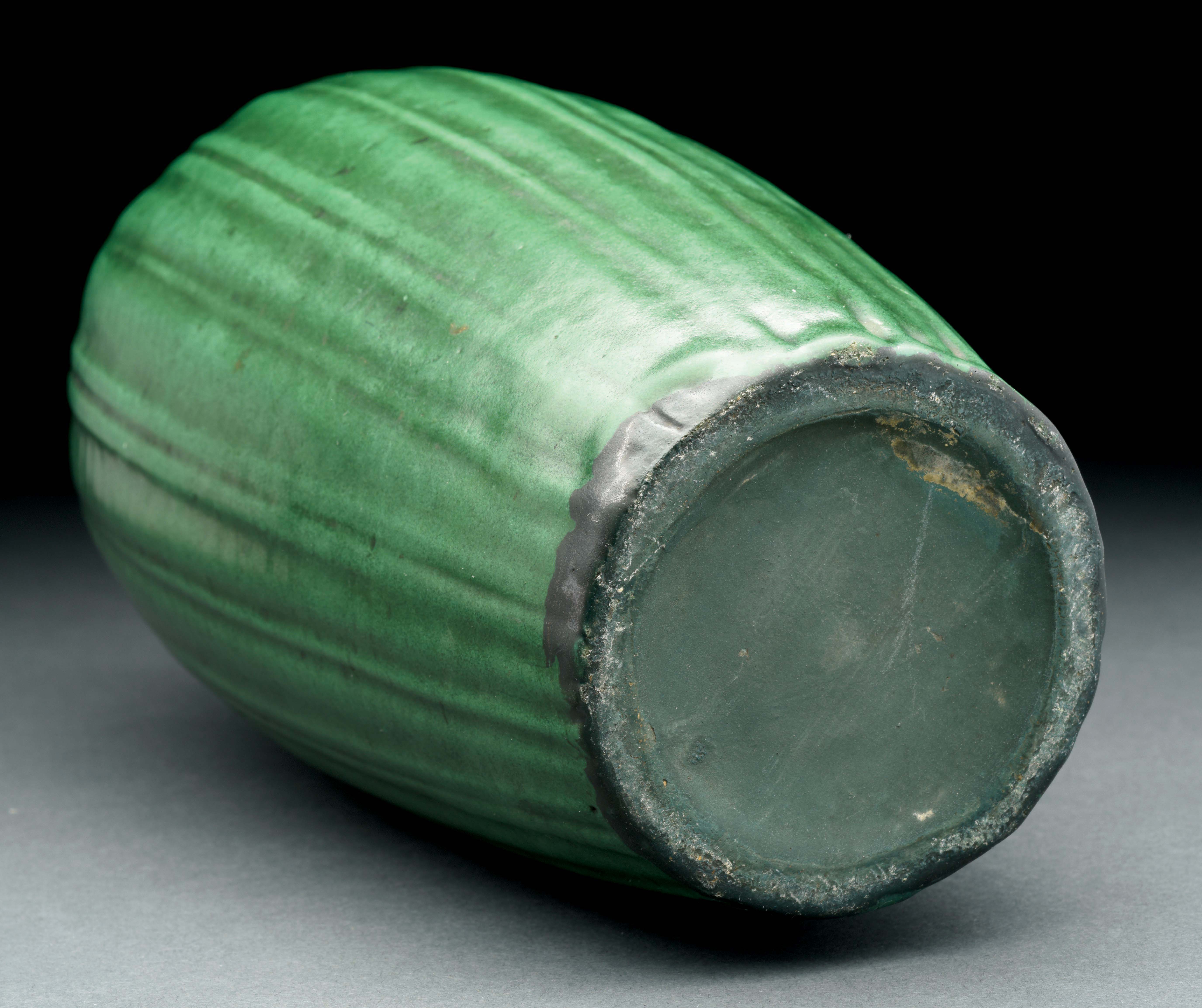 Lot Detail MATTE GREEN POTTERY VASE.