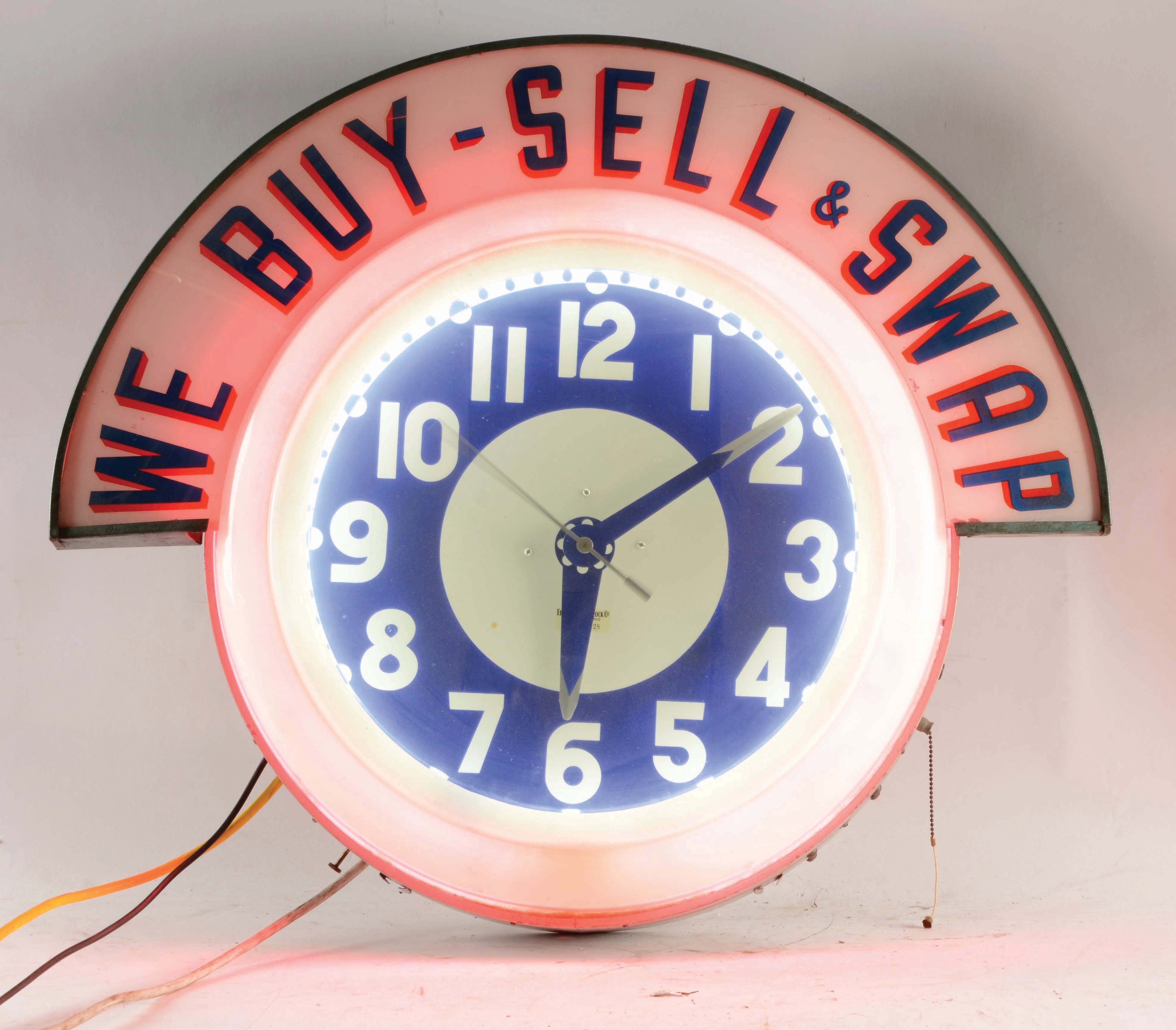 Lot Detail CLEVELAND NEON CLOCK W/ WE BUY SELL & SWAP MARQUEE.