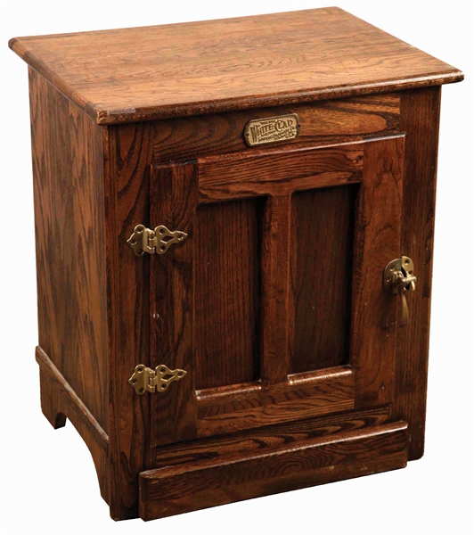 Lot Detail OAK SIMMONS HARDWARE CO. "WHITE CLAD" ICE BOX.