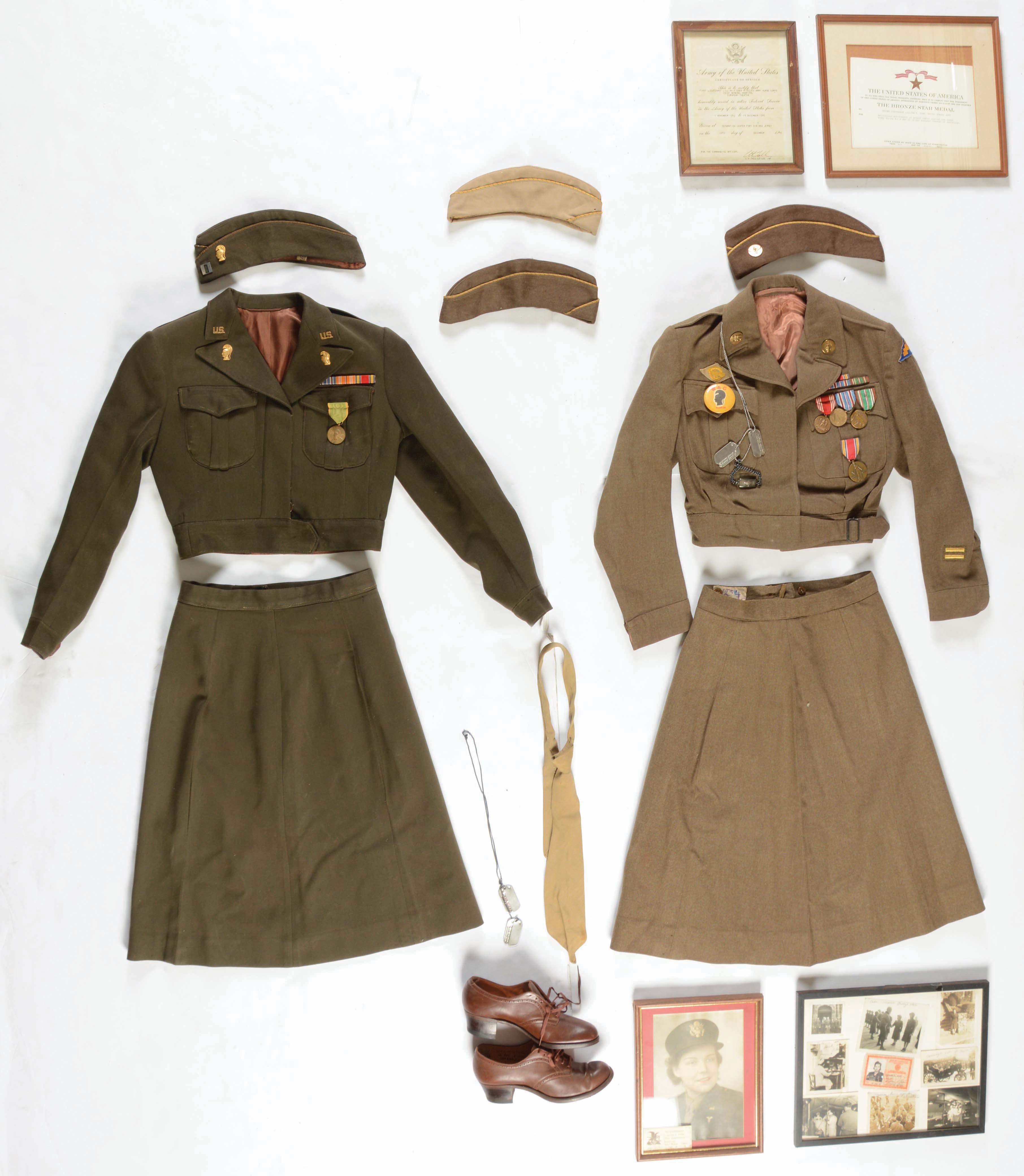 Lot Detail LOT OF 3 WORLD WAR II WOMEN'S ARMY CORPS UNIFORMS / GROUPS.