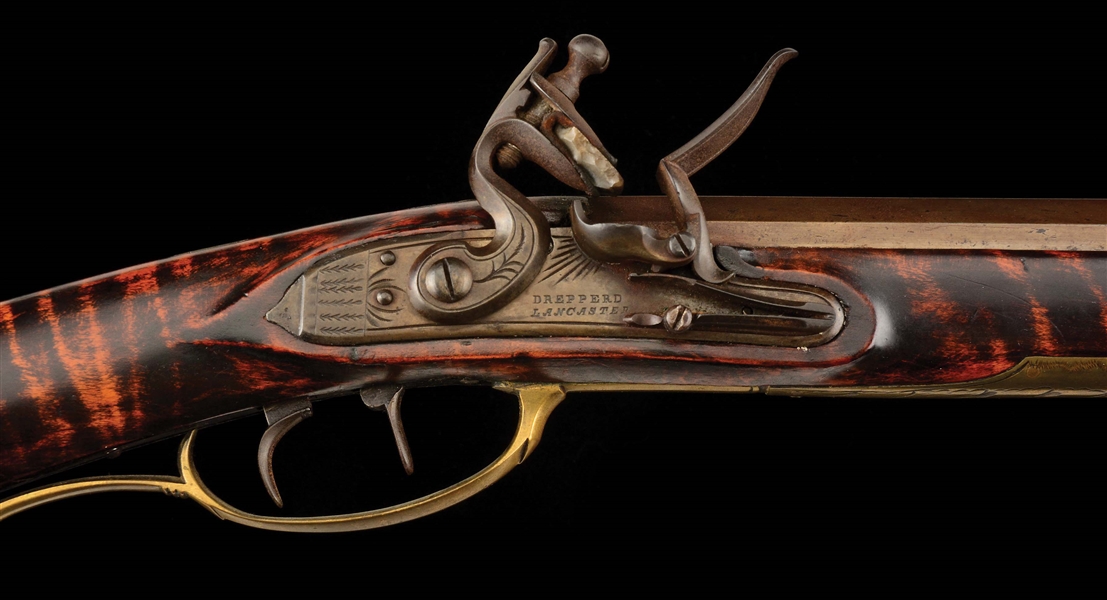 Lot Detail (A) FANTASTIC TRYON FLINTLOCK KENTUCKY RIFLE.
