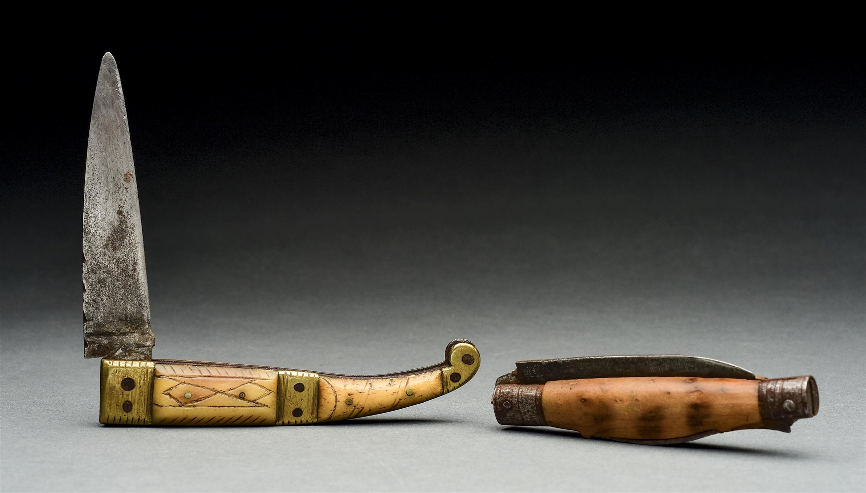 Lot Detail LOT OF 2 18TH CENTURY KNIVES, ONE WITH FOLDING FORK.