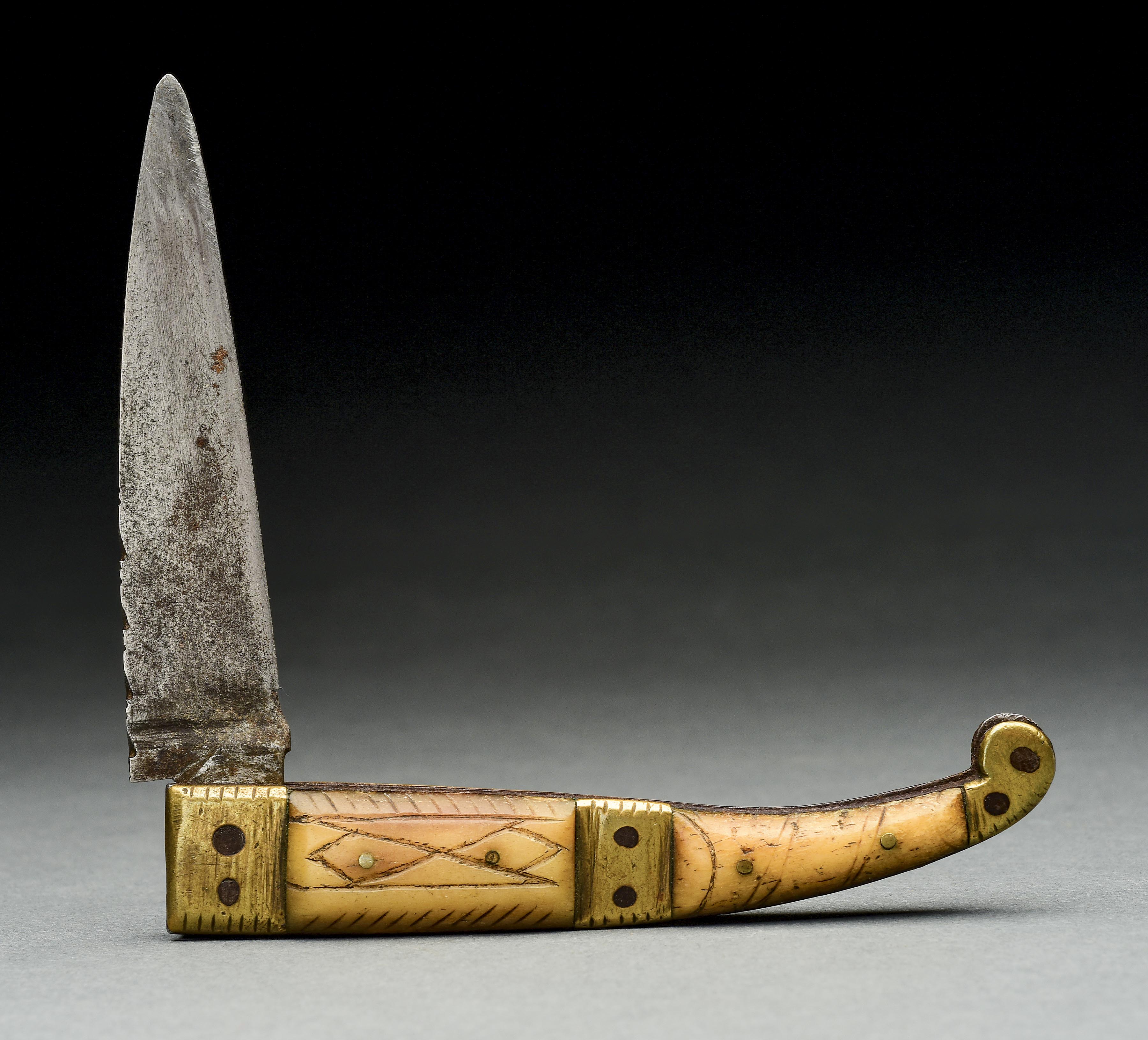 Lot Detail LOT OF 2 18TH CENTURY KNIVES, ONE WITH FOLDING FORK.