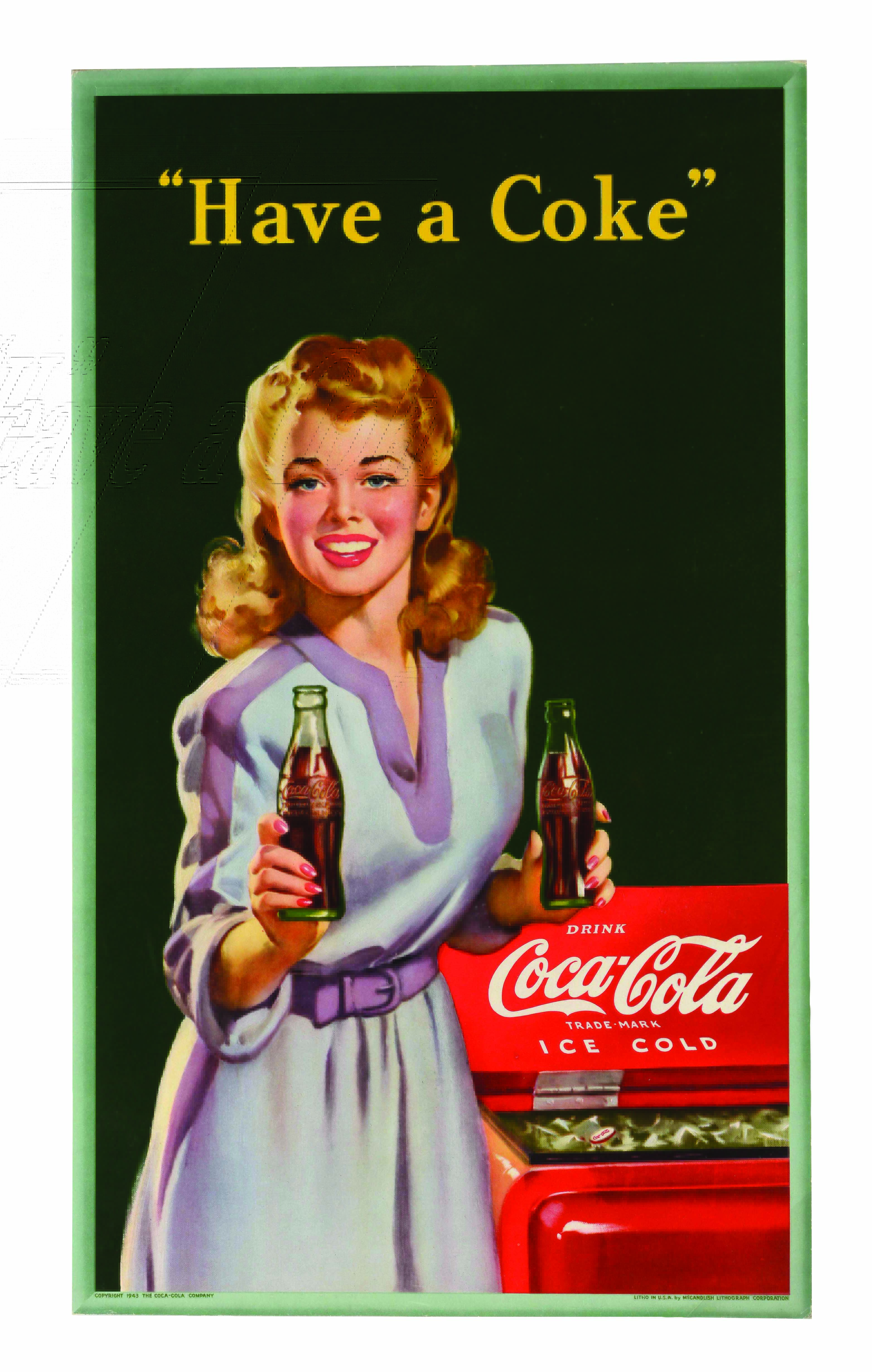 Lot Detail 1943 "HAVE A COKE!" SMALL VERTICAL POSTER.