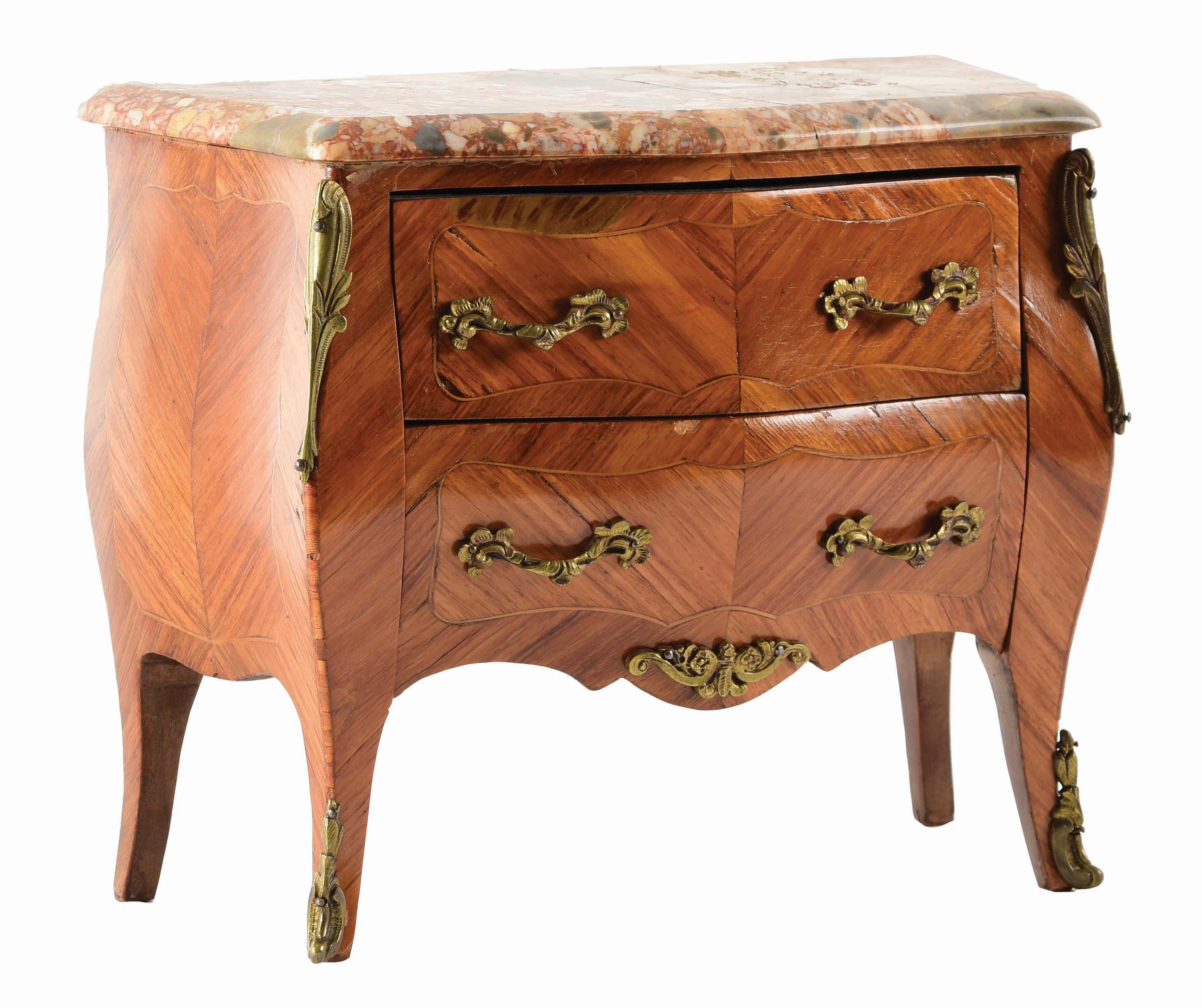 Lot Detail SALESMAN SAMPLE MARBLE TOP DRESSER.