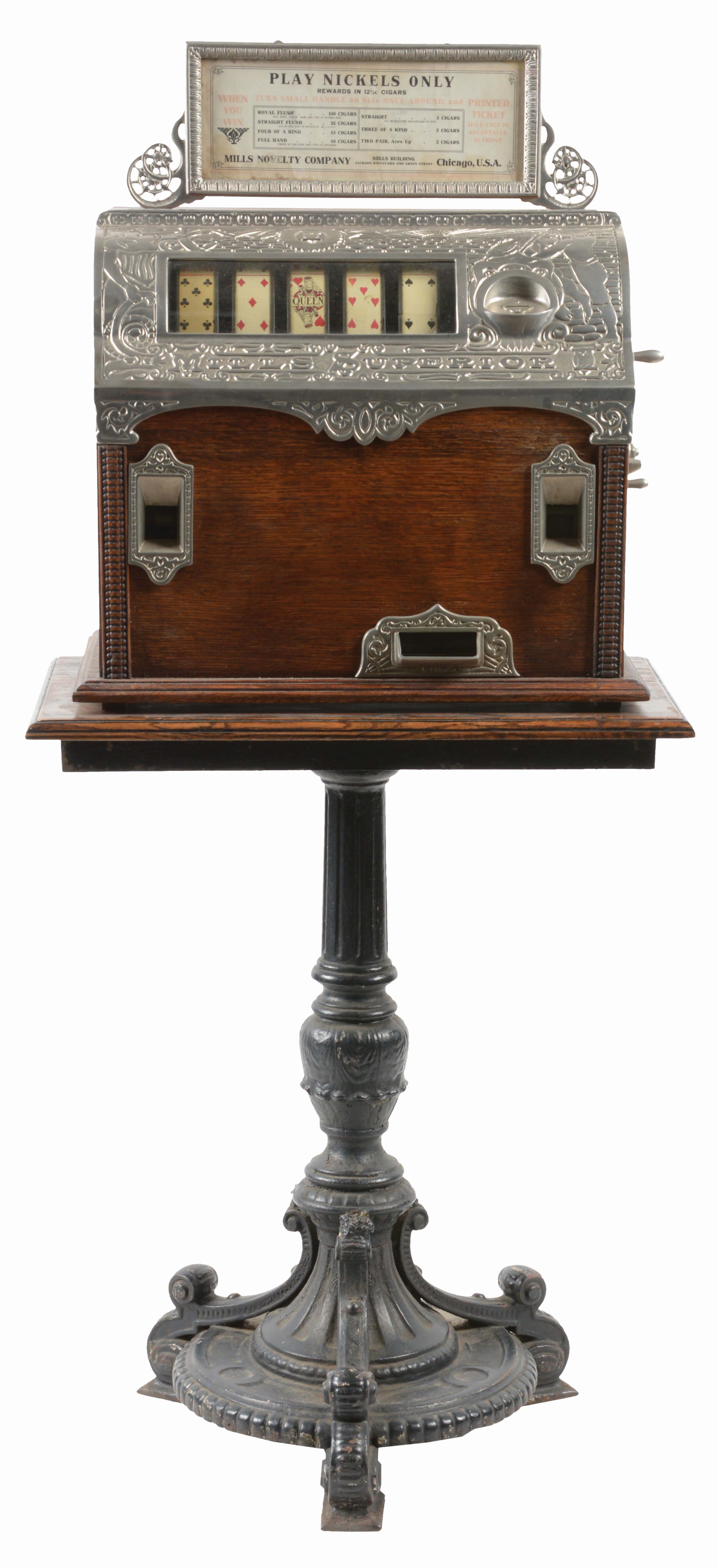 Lot Detail MILLS SUPERIOR SLOT MACHINE WITH STAND.