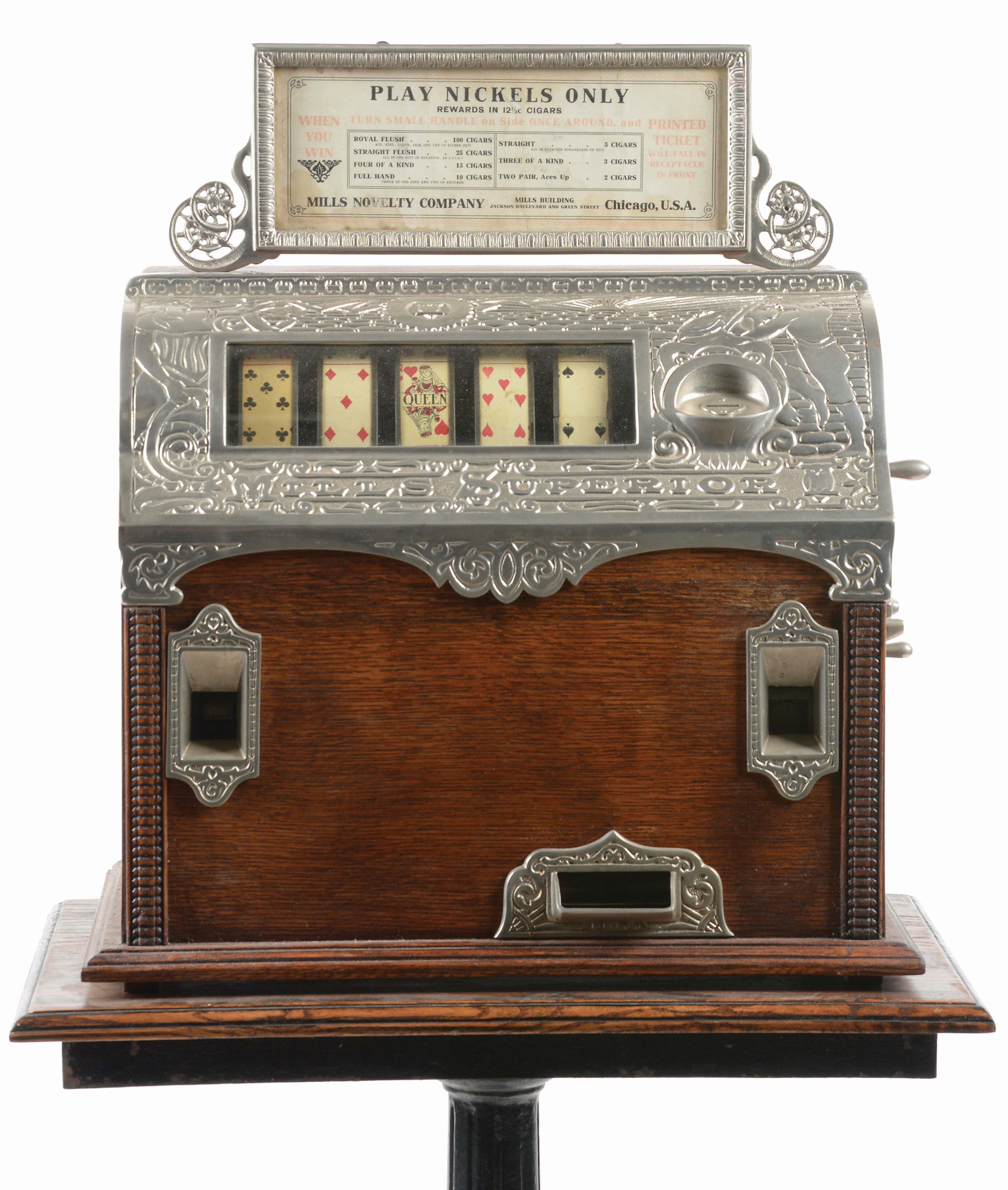 Lot Detail MILLS SUPERIOR SLOT MACHINE WITH STAND.