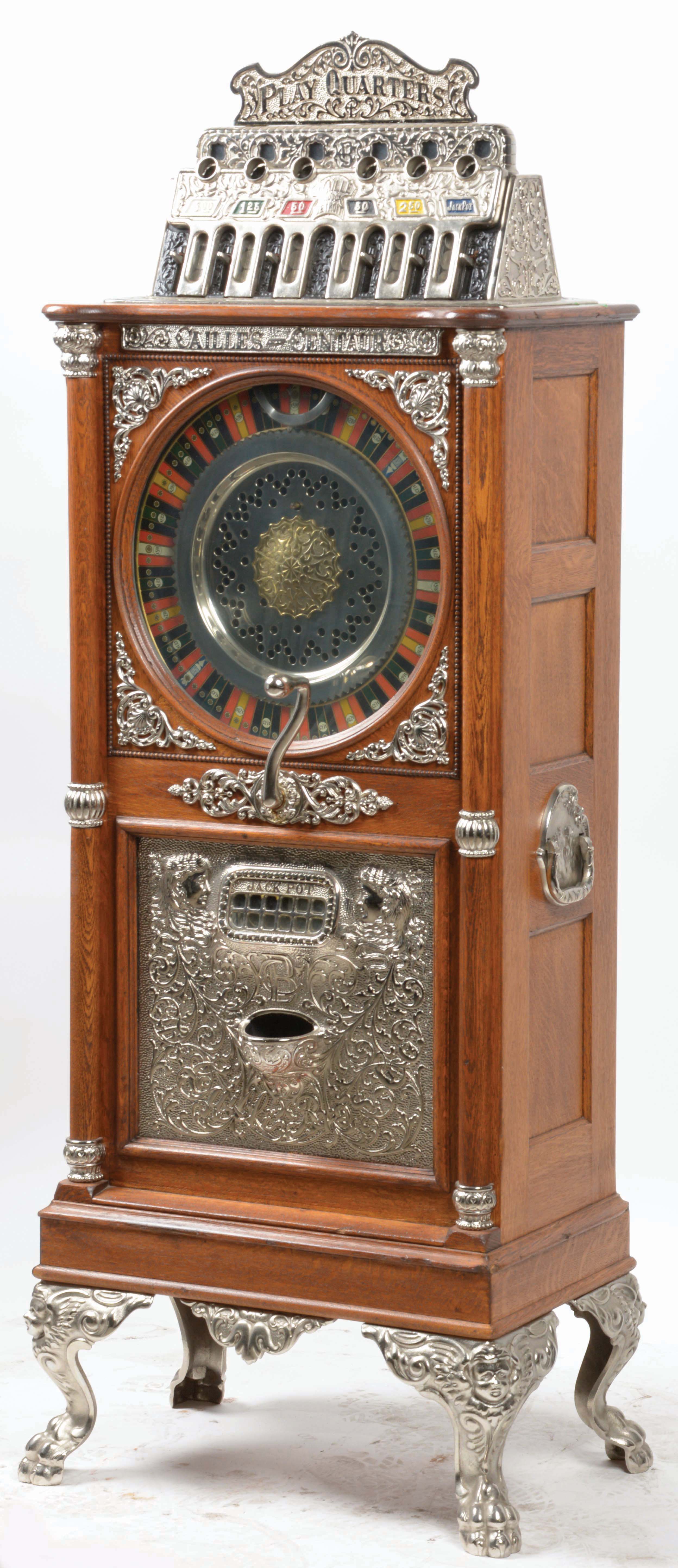 Lot Detail 25¢ CAILLE BROTHERS CENTAUR UPRIGHT SLOT MACHINE.